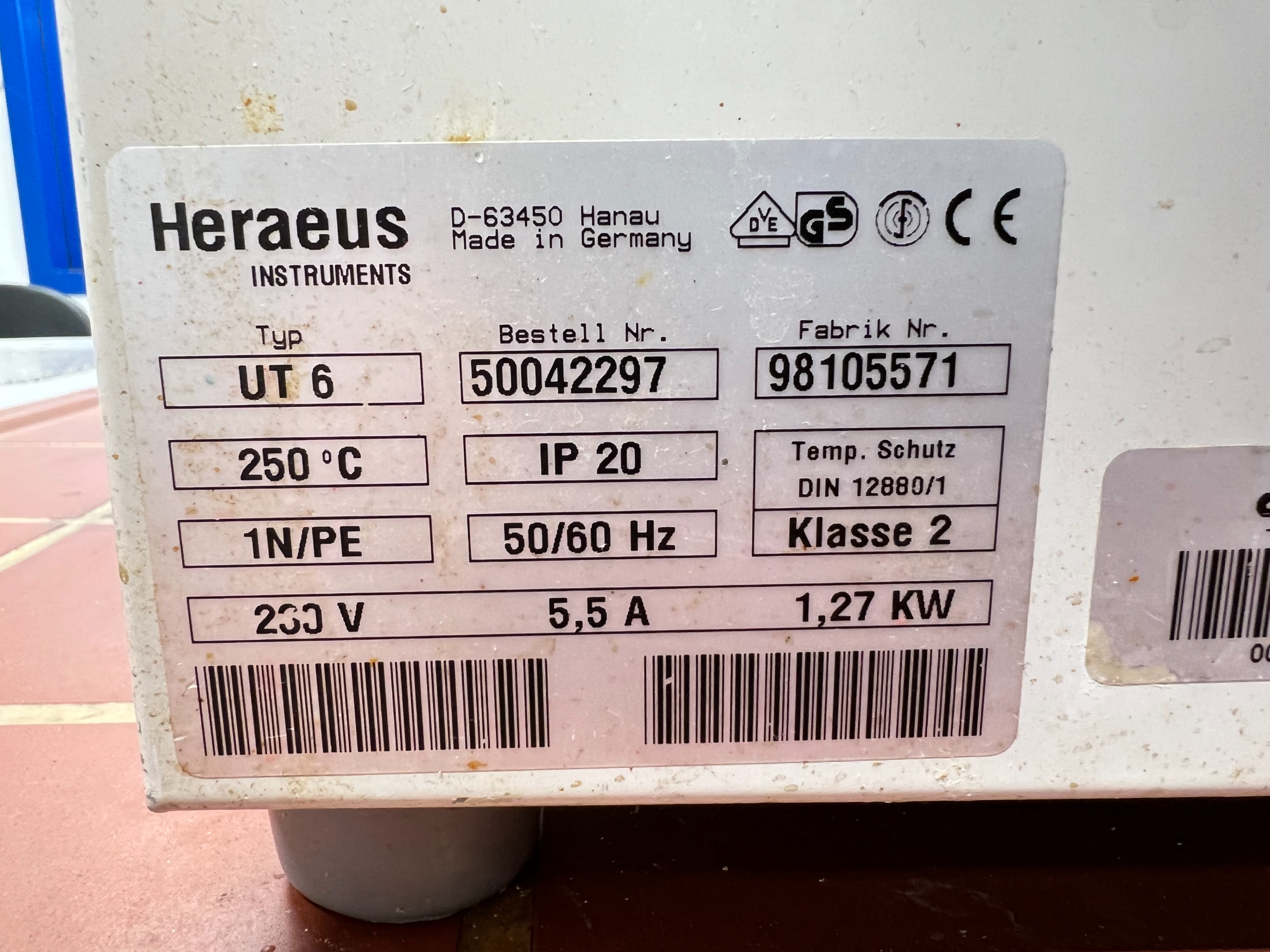 Heraeus UT6 Laboratory Oven, Temp 250deg c