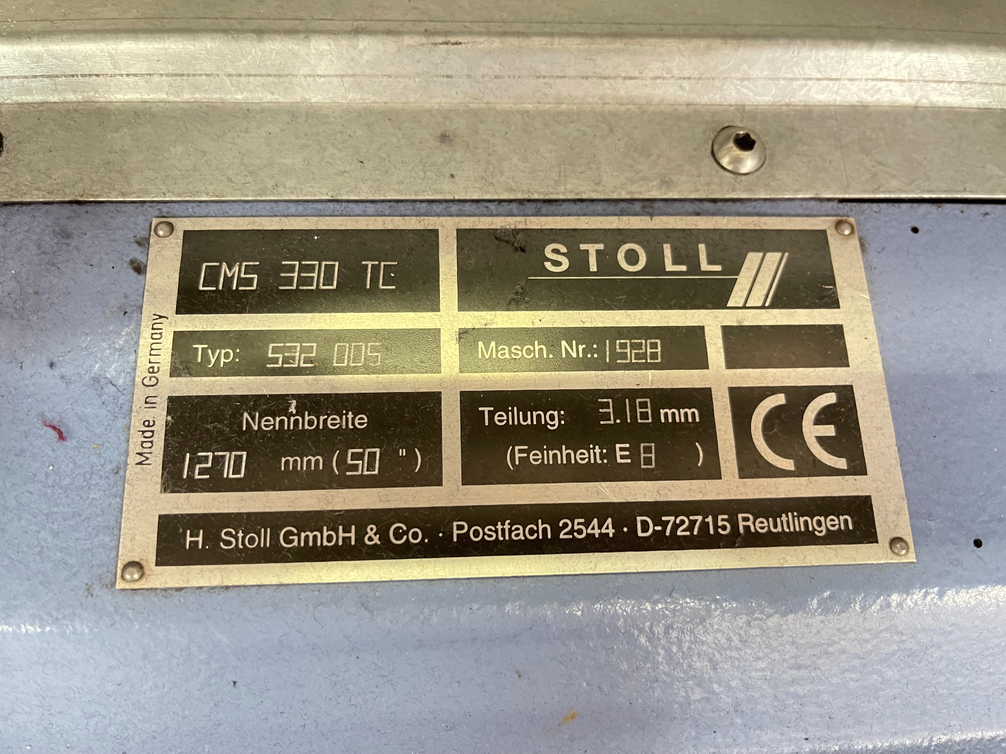 Stoll CMS 330TC Type 532 005 Flat Bed Knitting Machine
