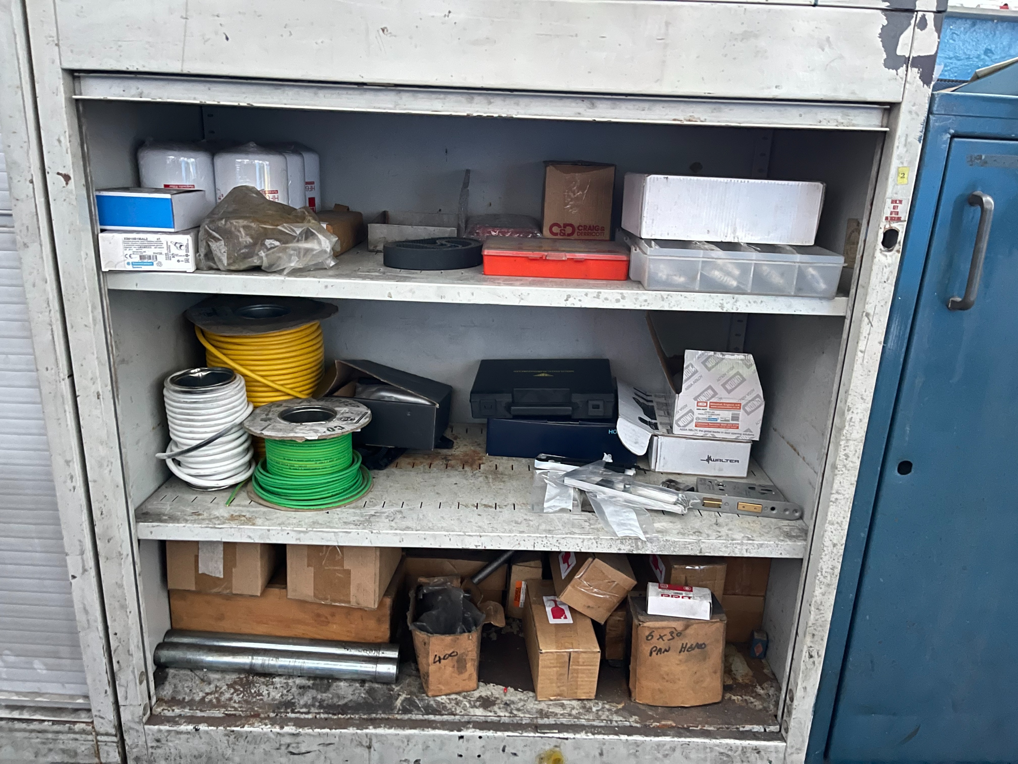 Maintenance Room Cabinets with Various Spares