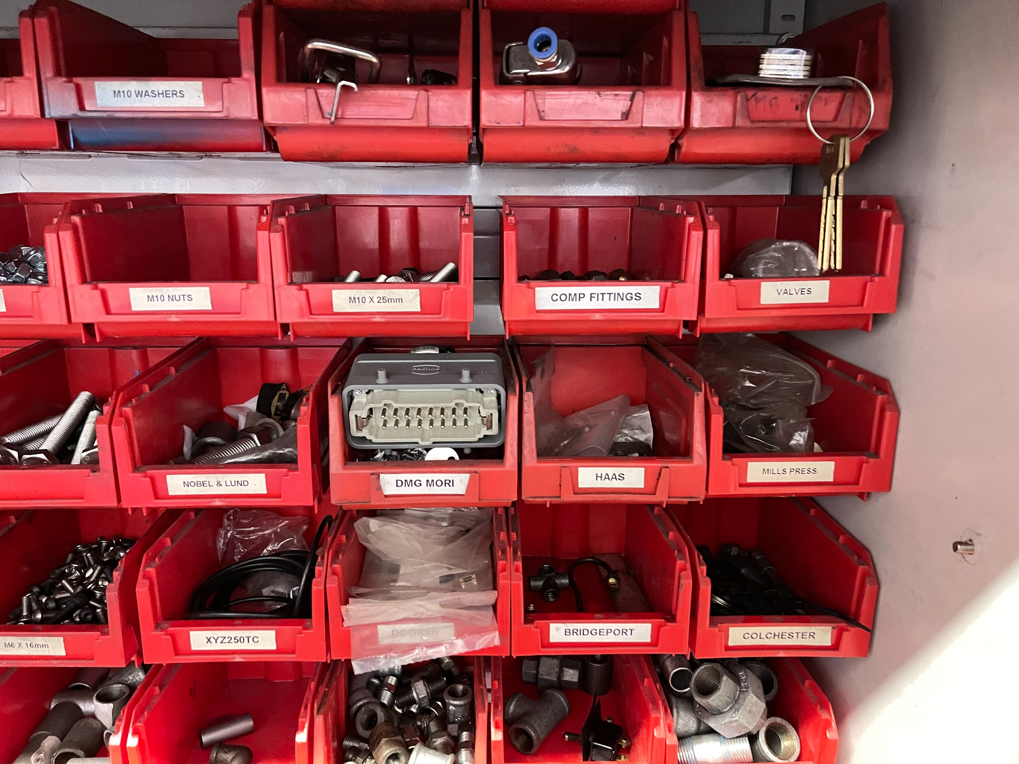 Maintenance Room Cabinets with Various Spares