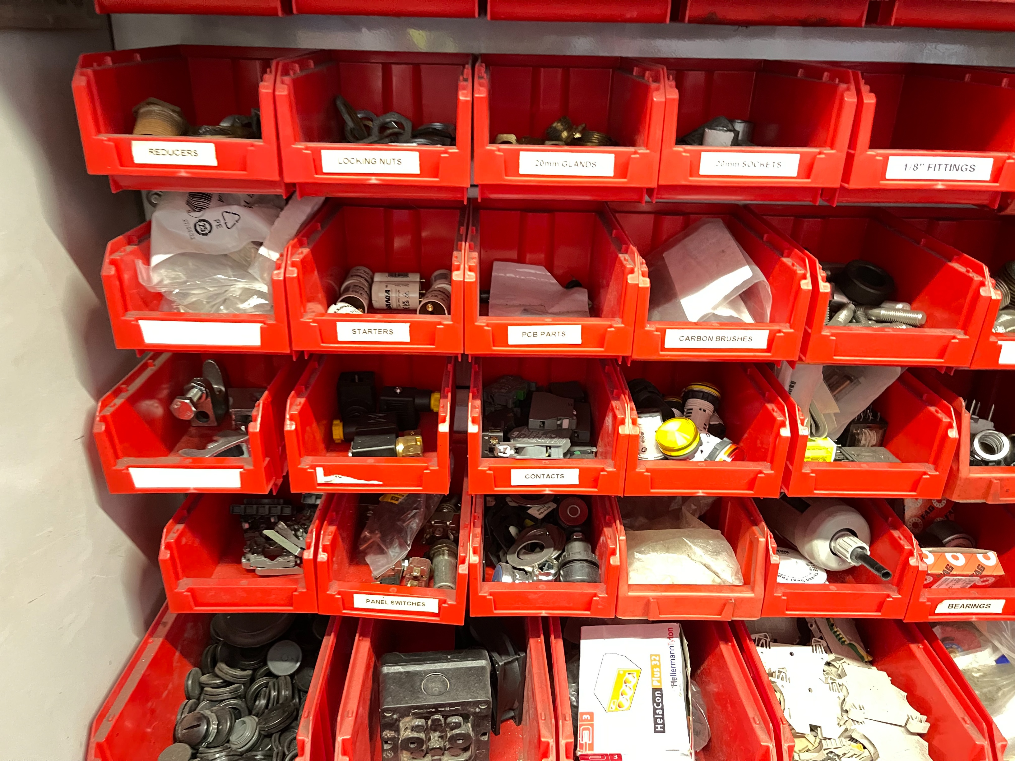 Maintenance Room Cabinets with Various Spares