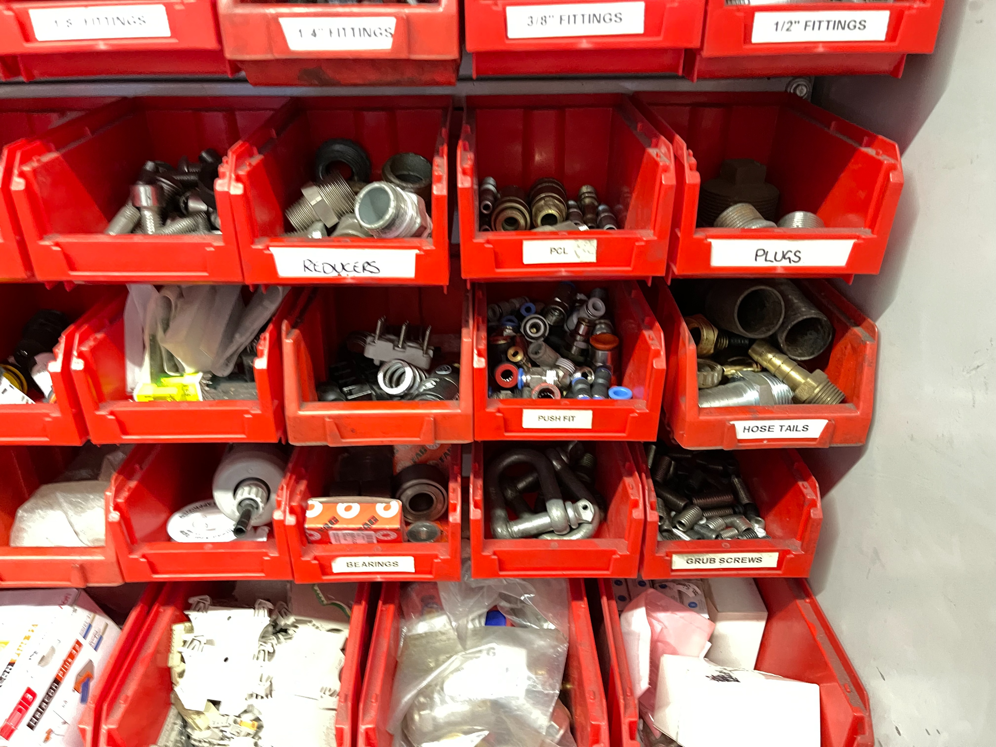 Maintenance Room Cabinets with Various Spares