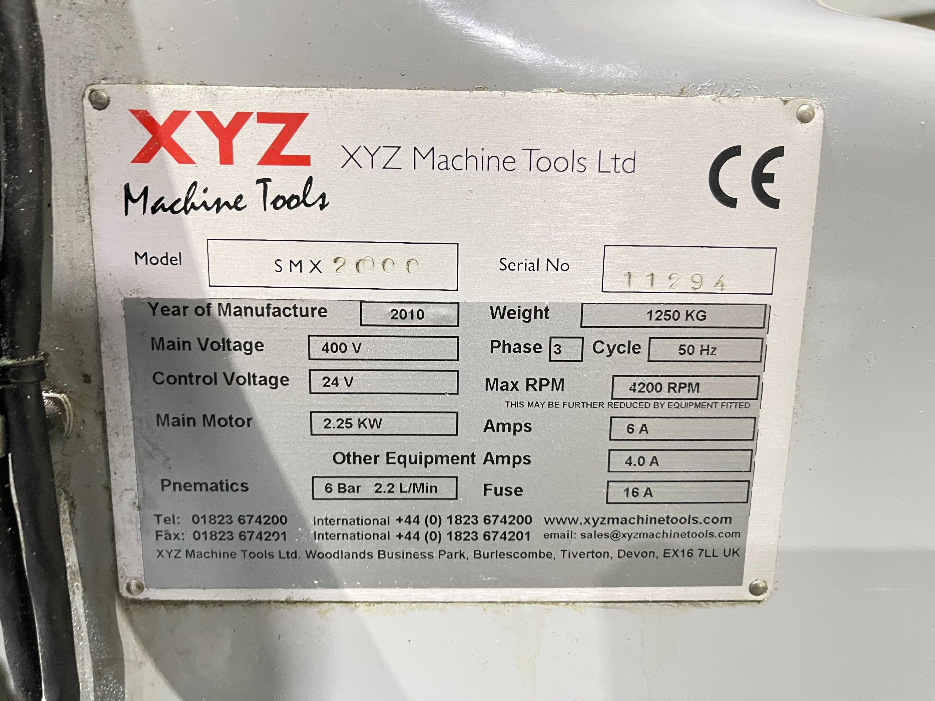 XYZ SMX2000 Turret Mill