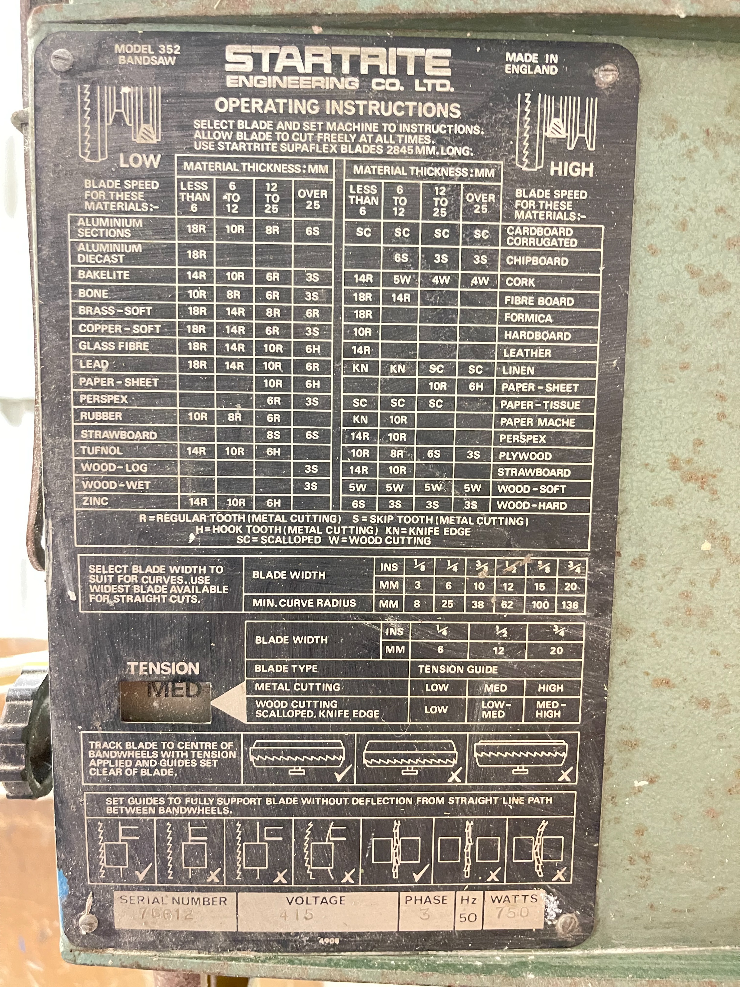 Startrite 352 Bandsaw