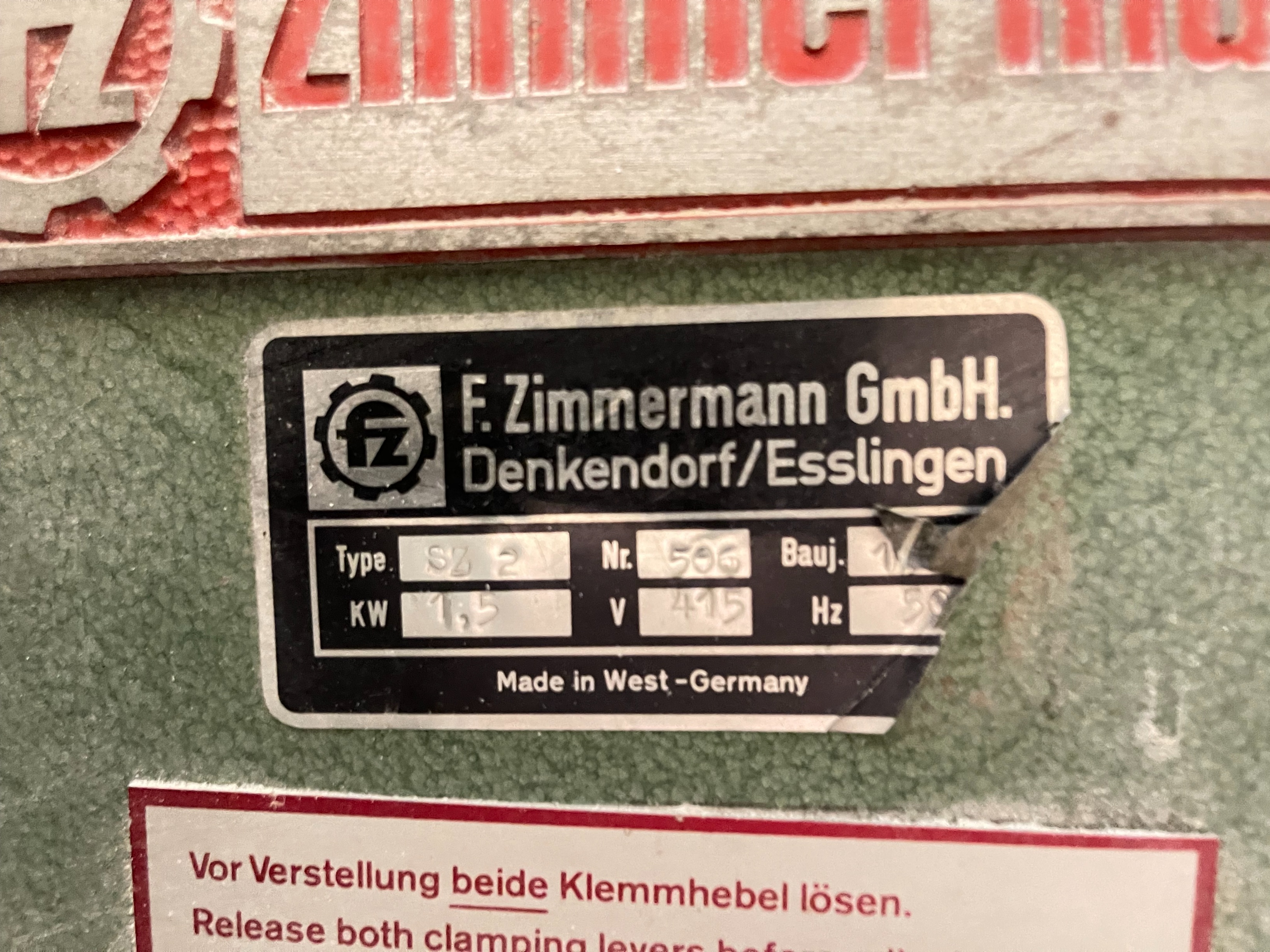 Zimmermann Double Ended Disc Sander