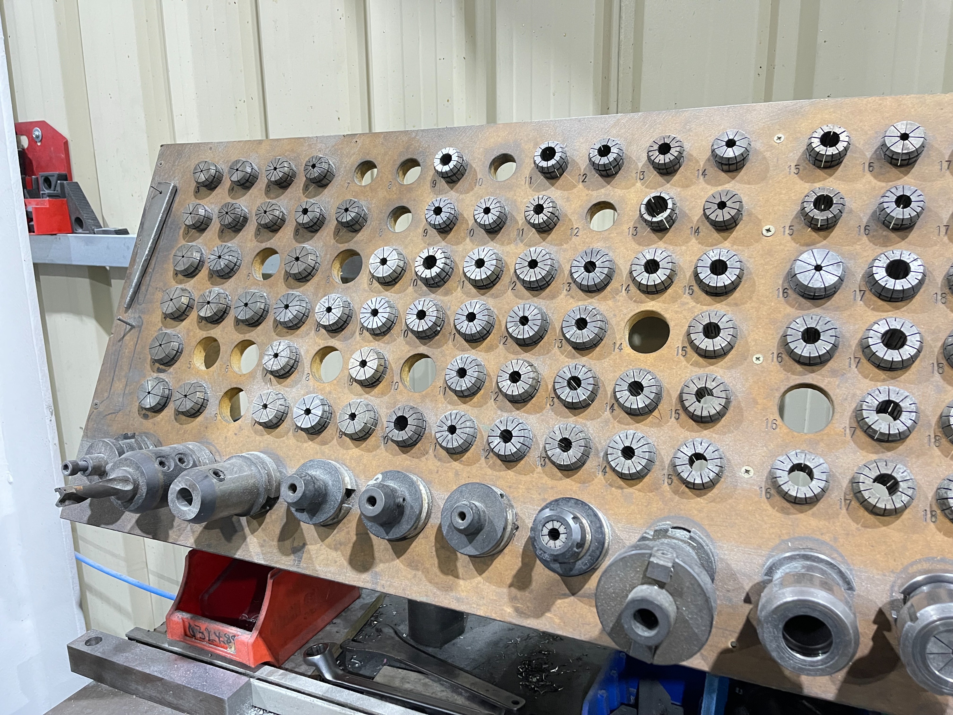 Qty of BT40 Tooling with Qty of Collets and Work Bench