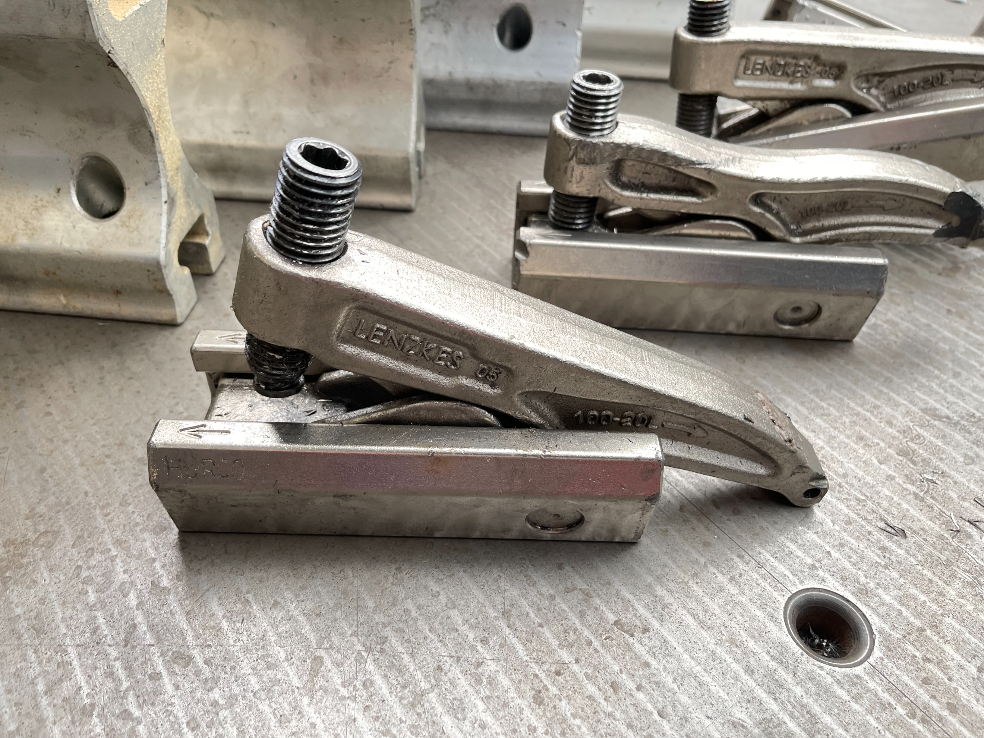 Qty of Lenzkes Clamps and Riser Blocks