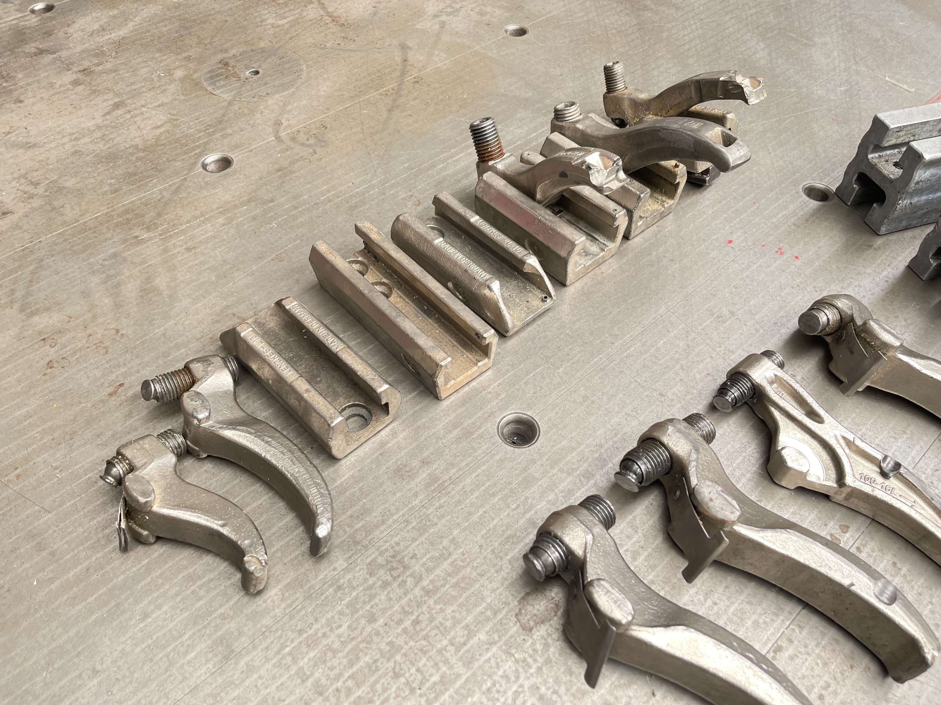 Qty of Lenzkes Clamps, Riser Blocks and Spares