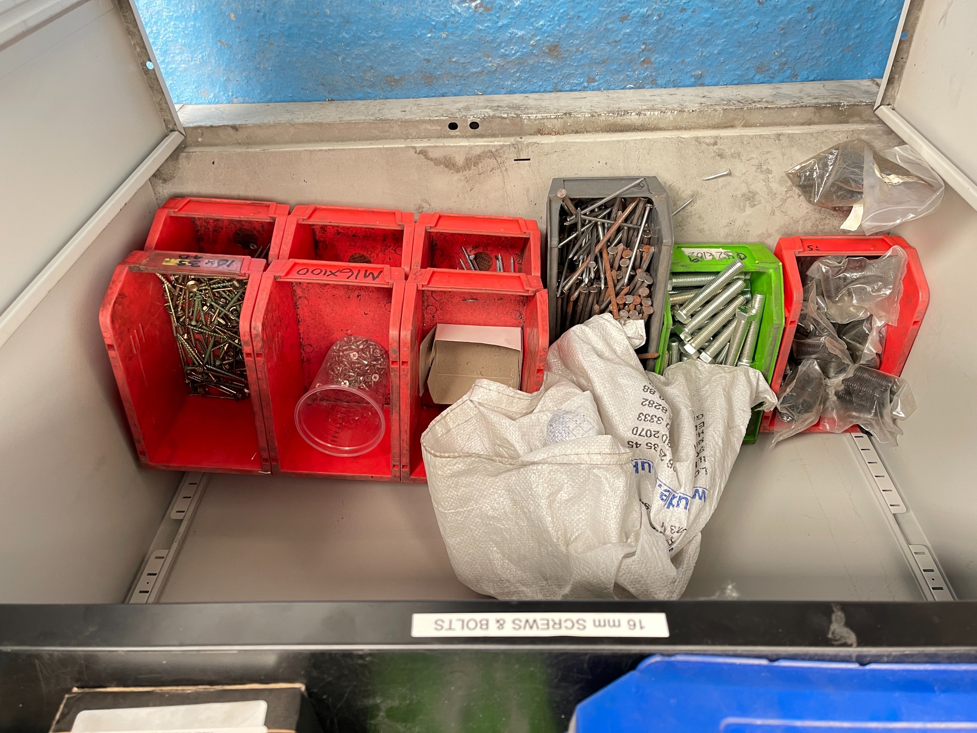 Cupboard with Qty of Screws and Nails