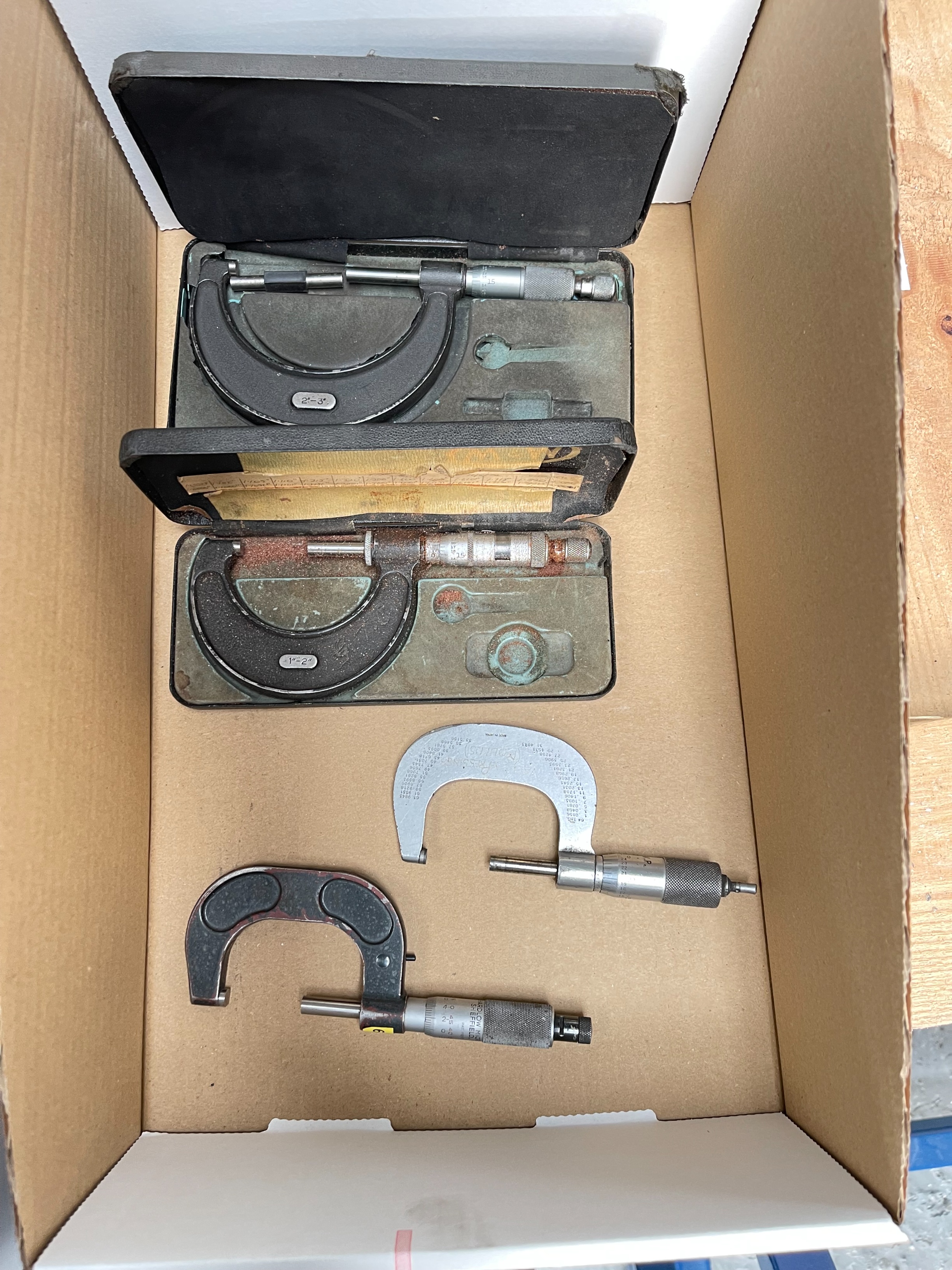 Qty of Setting Bars and Imperial Micrometers