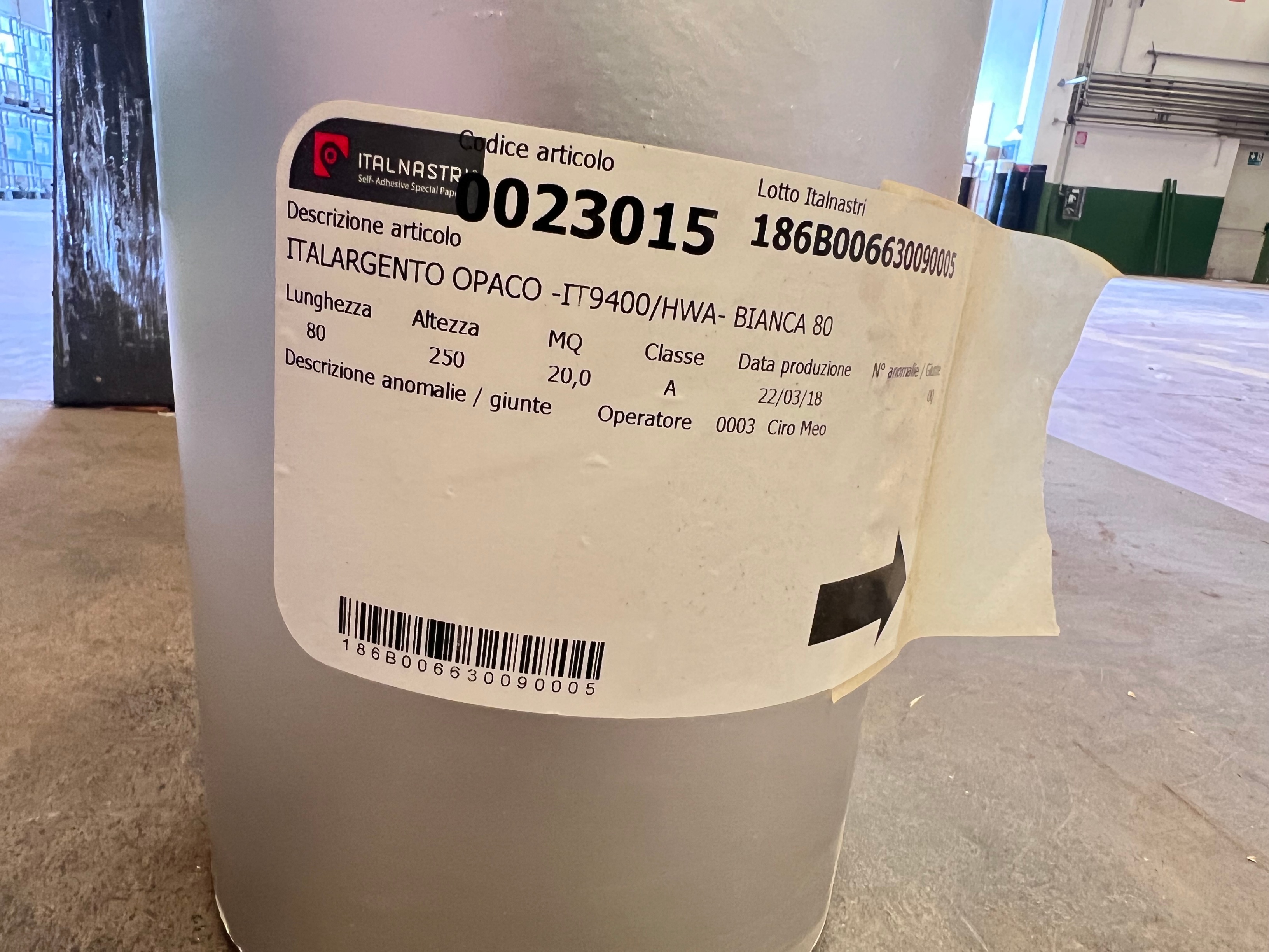 (0023015) Italargento Opaco -IT9400/HWA - Bianca 80