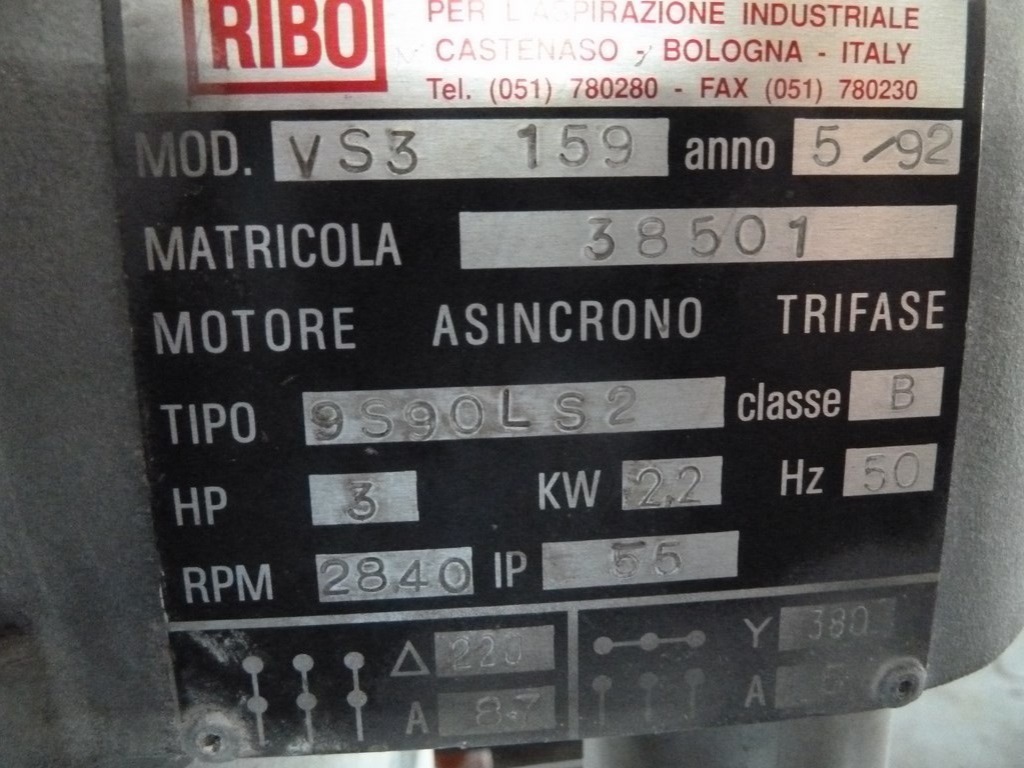 RIBO Model VS3159 Vertical Vacuum Cylinder