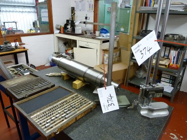 (2) Sets of Gauge Blocks (incomplete), Set square and (2) Height Gauges