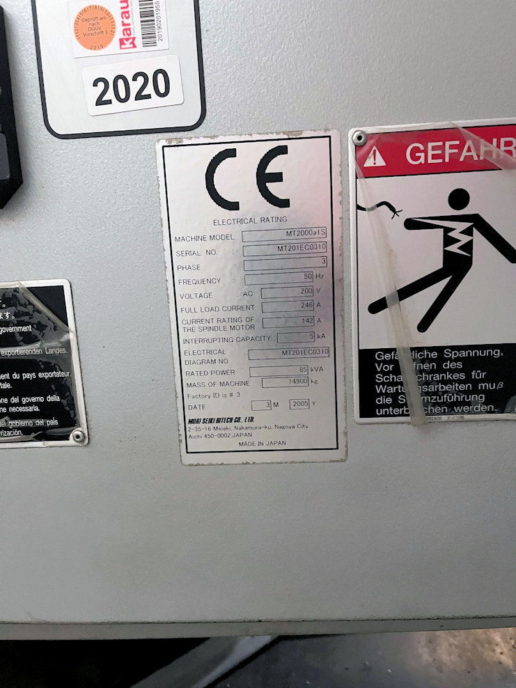 Mori Seiki MT2000A1SZ Multi Axis CNC Lathe (2005)