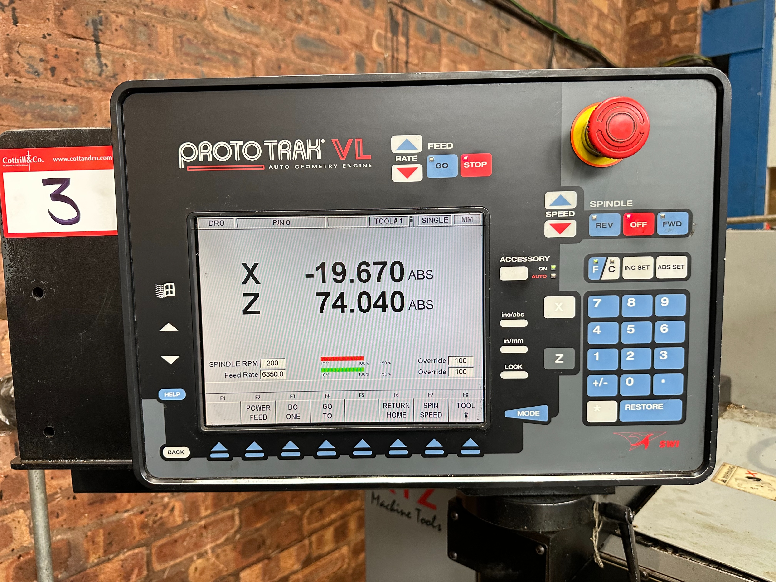 XYZ Proturn VL 425 Gap Bed NC Lathe with Proto Trak VL Control