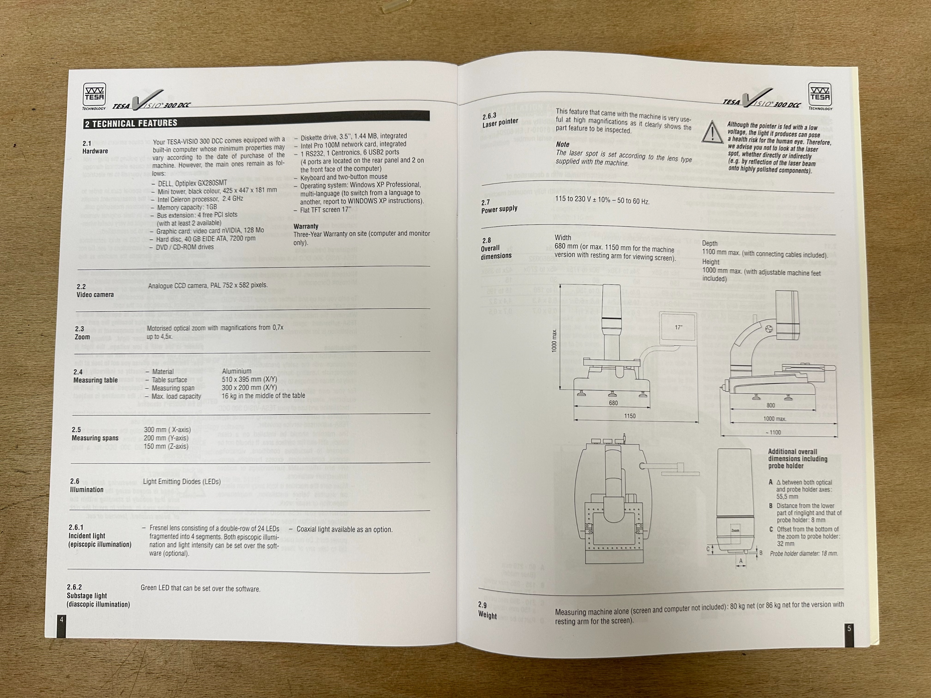 Tesa Visio 300 DCC Non Contact Measuring Machine (2006) Computer & Software Not Included, Missing.