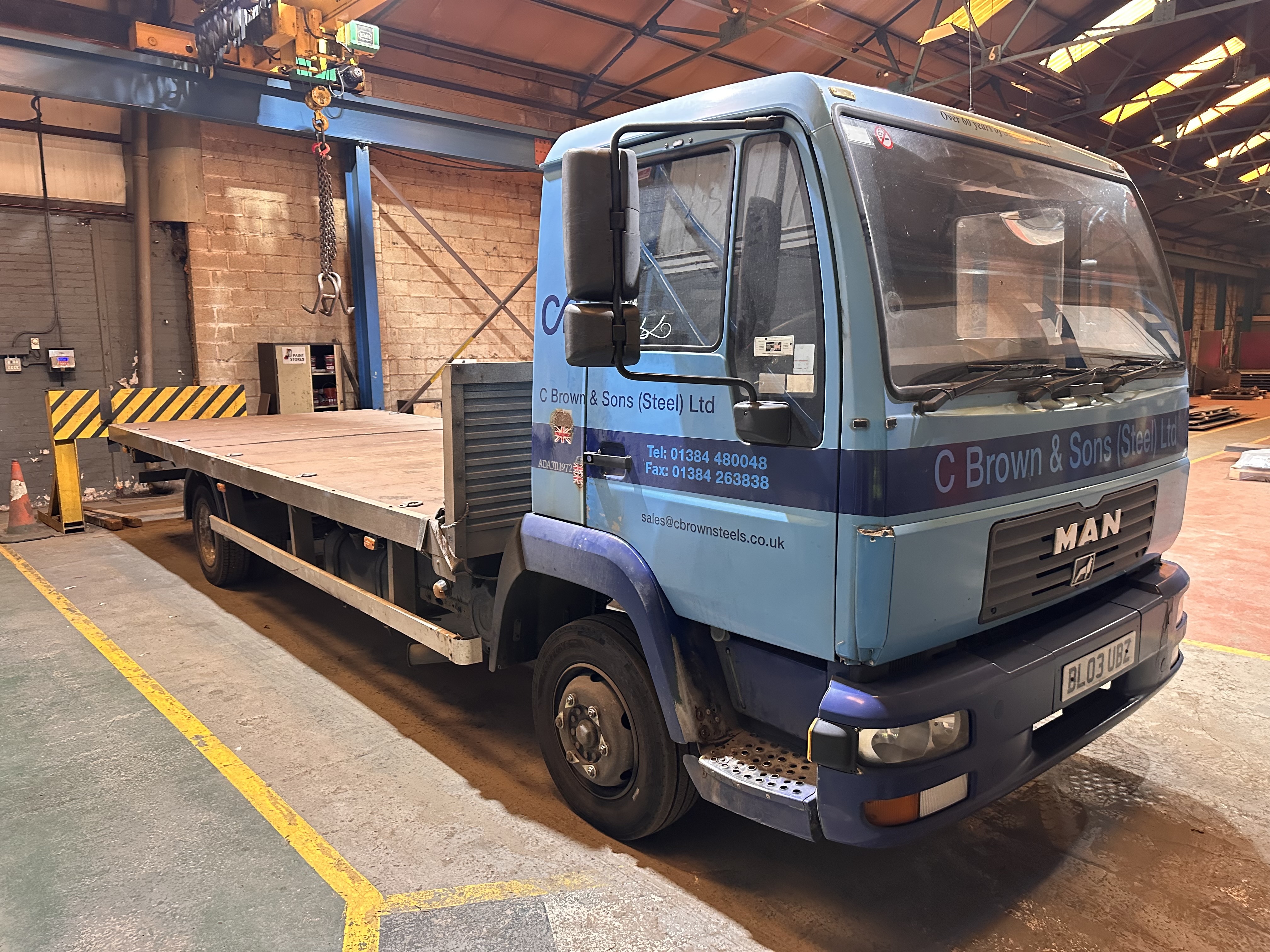 Man 8.155 Flat Bed Truck, Registration Number: BL03 UBZ