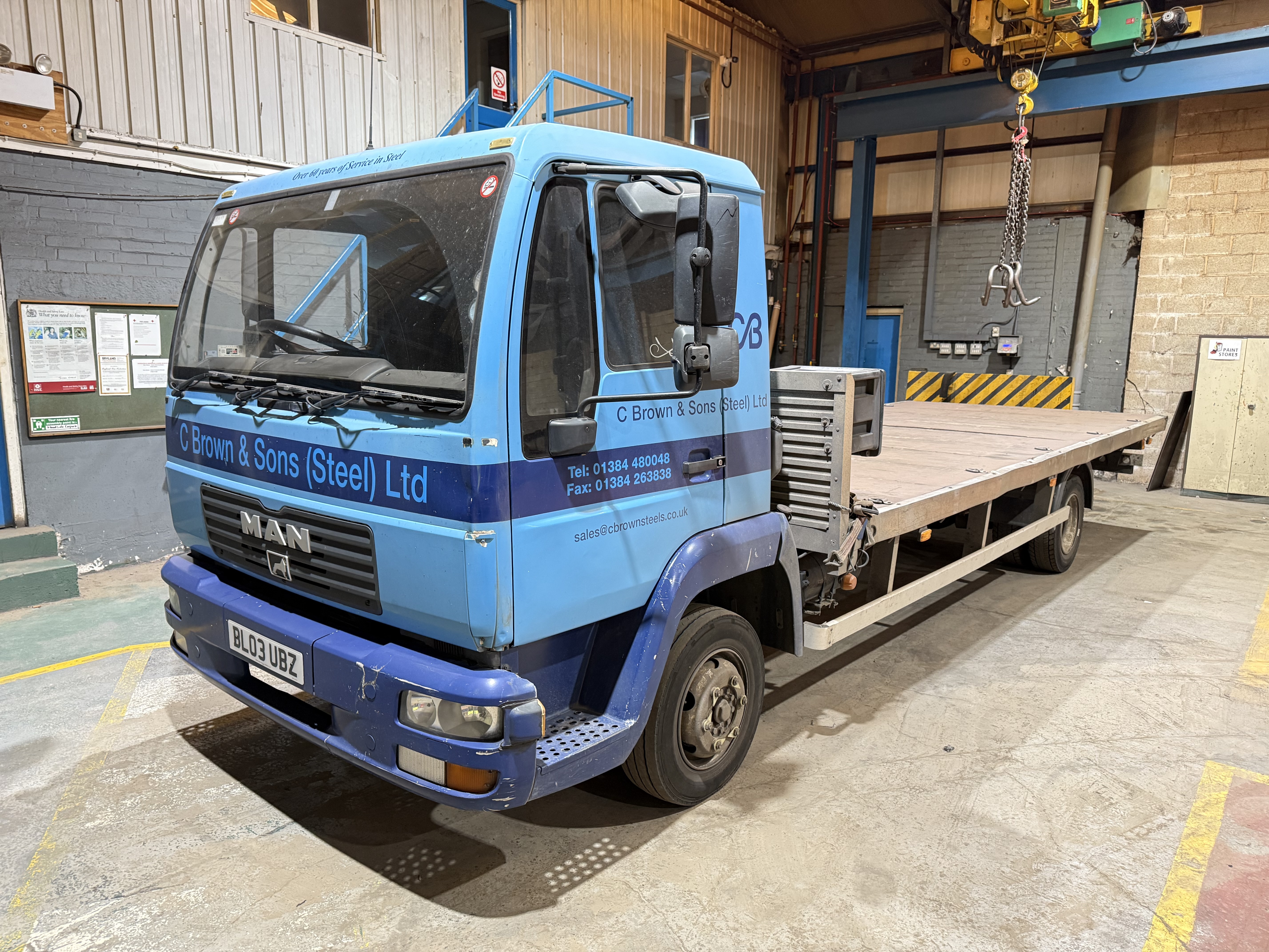 Man 8.155 Flat Bed Truck, Registration Number: BL03 UBZ