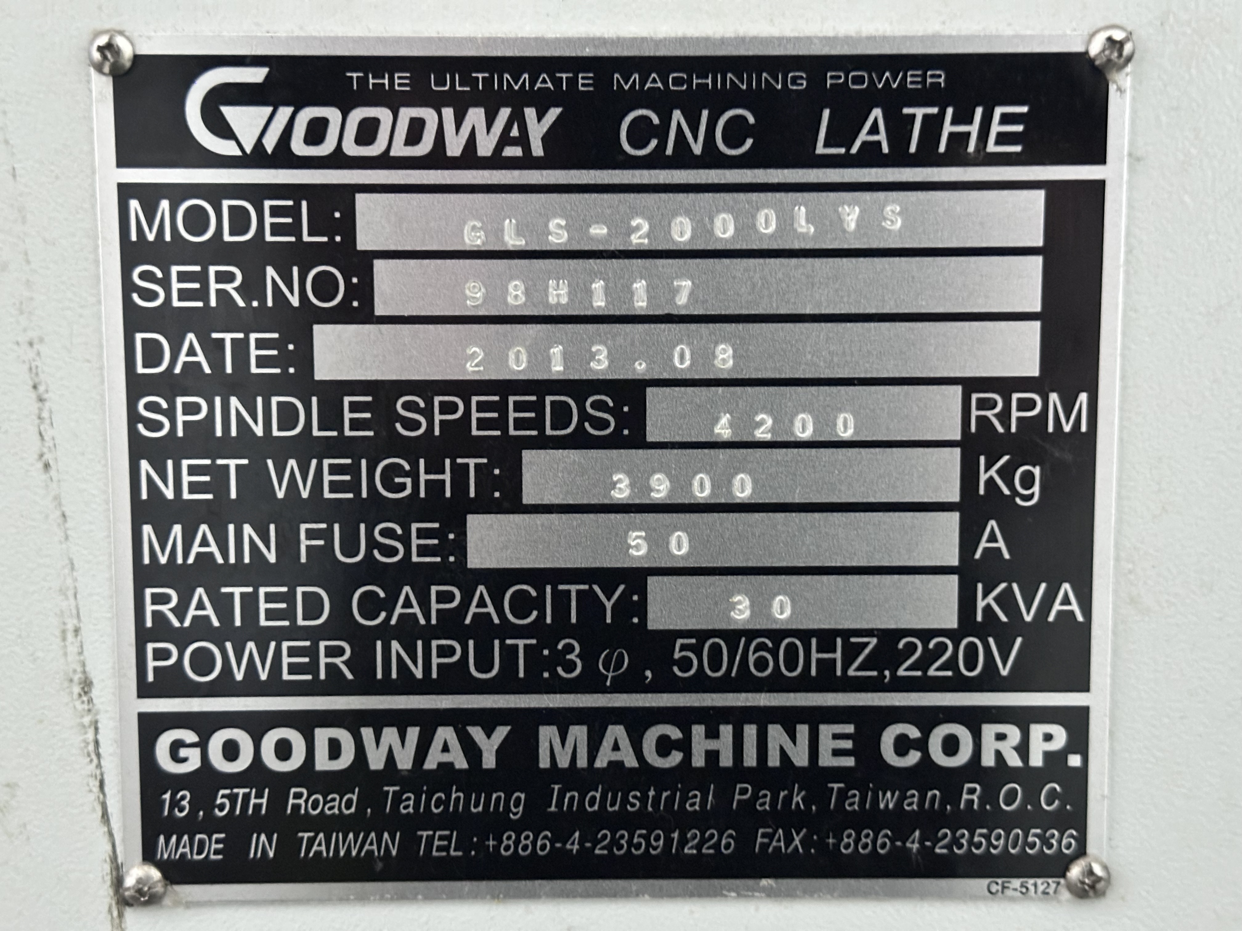Goodway GLS-2000 LYS CNC Lathe (2013)