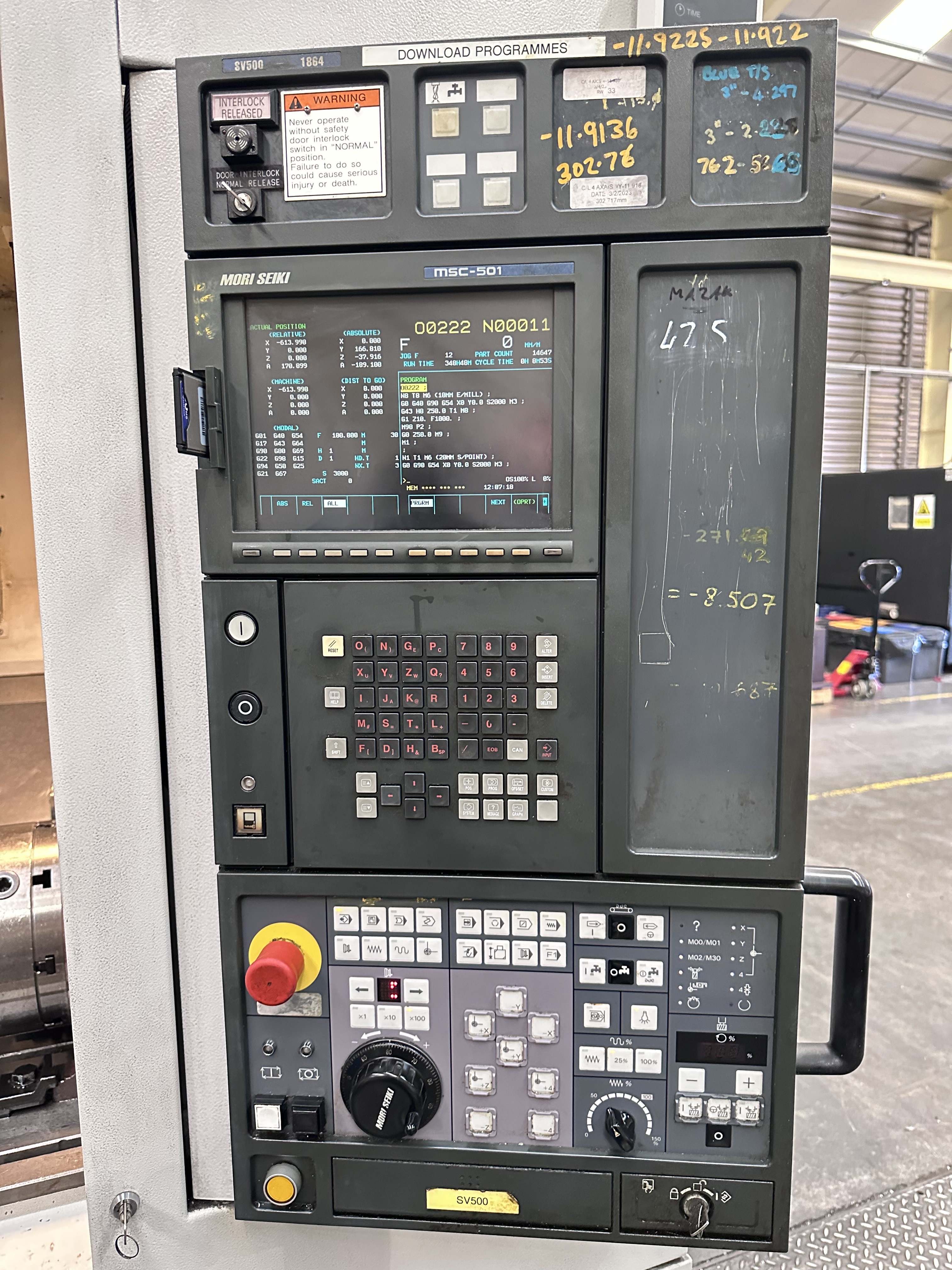 Mori Seiki SV-500/50 4 Axis Vertical Machining Centre 