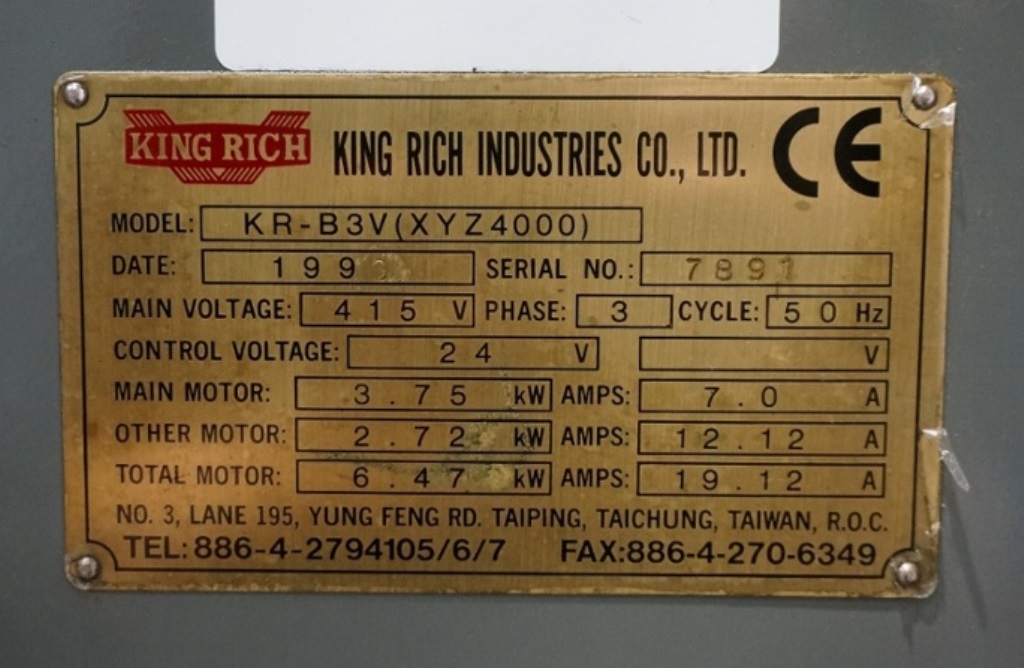 XYZ 4000 CNC Milling Machine with ProtoTrak MX2 Control