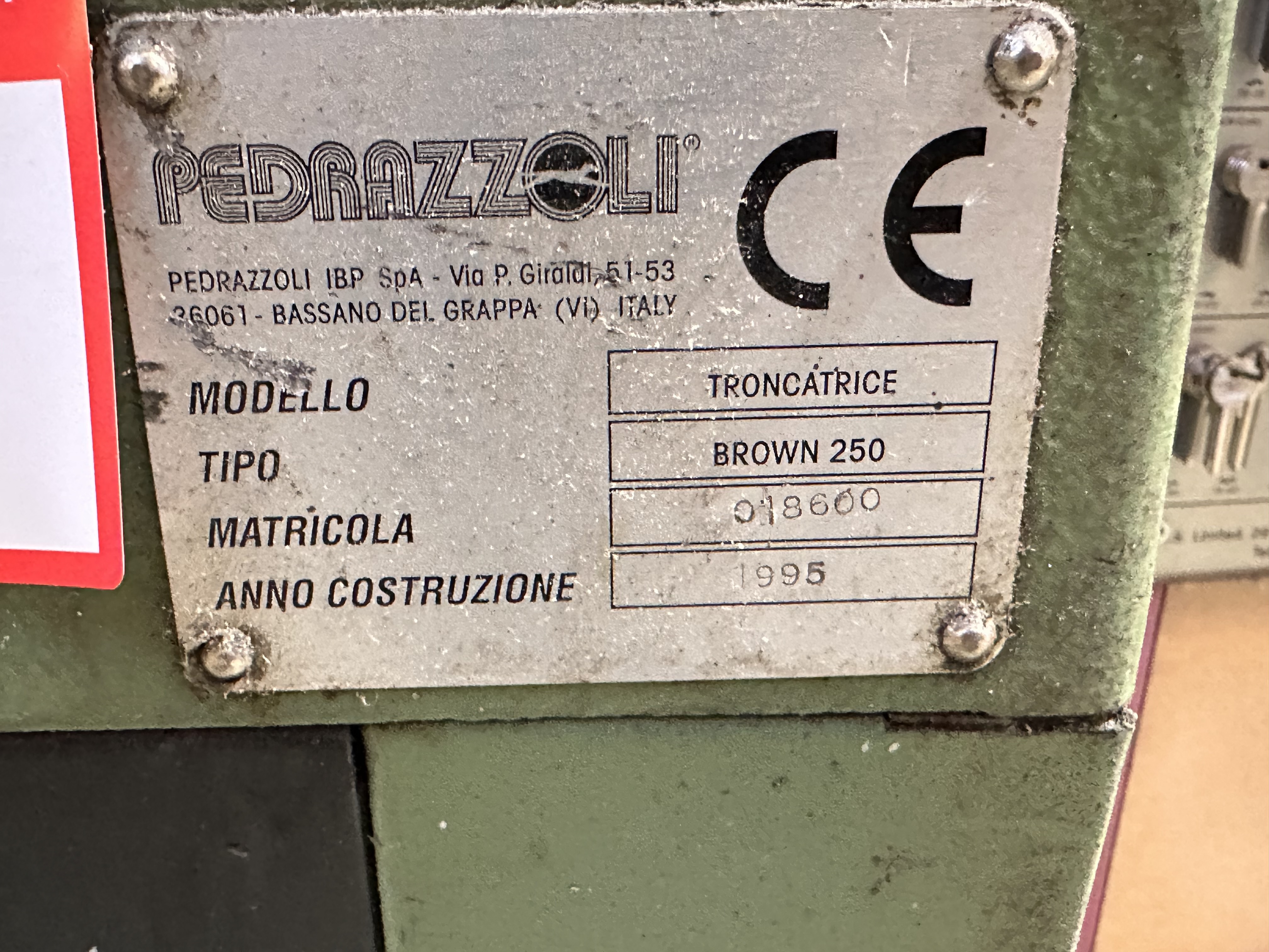 Pedrazzoli Brown 250 Pull Down Saw