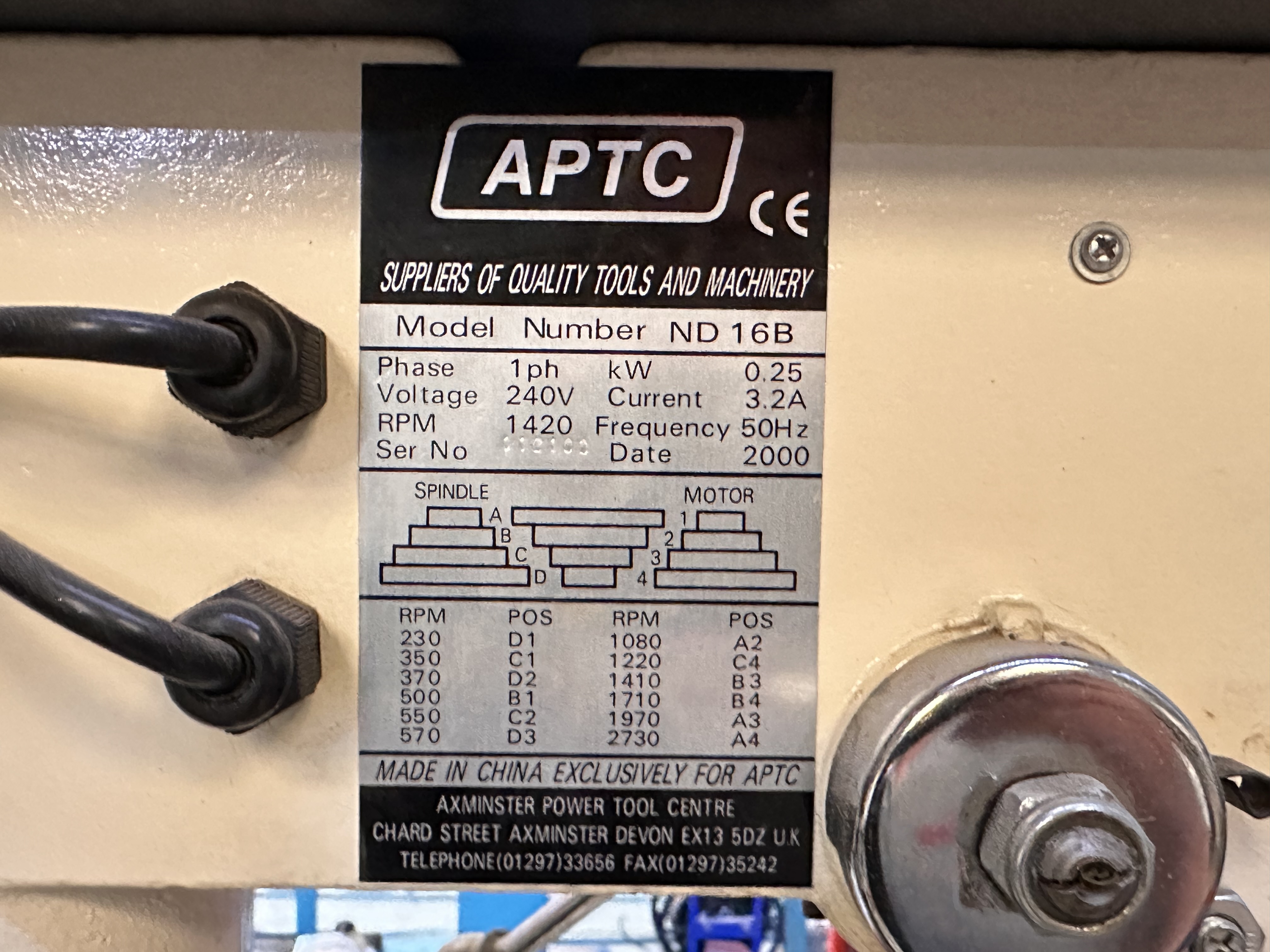Axminster ND16B Bench Top Drill Press