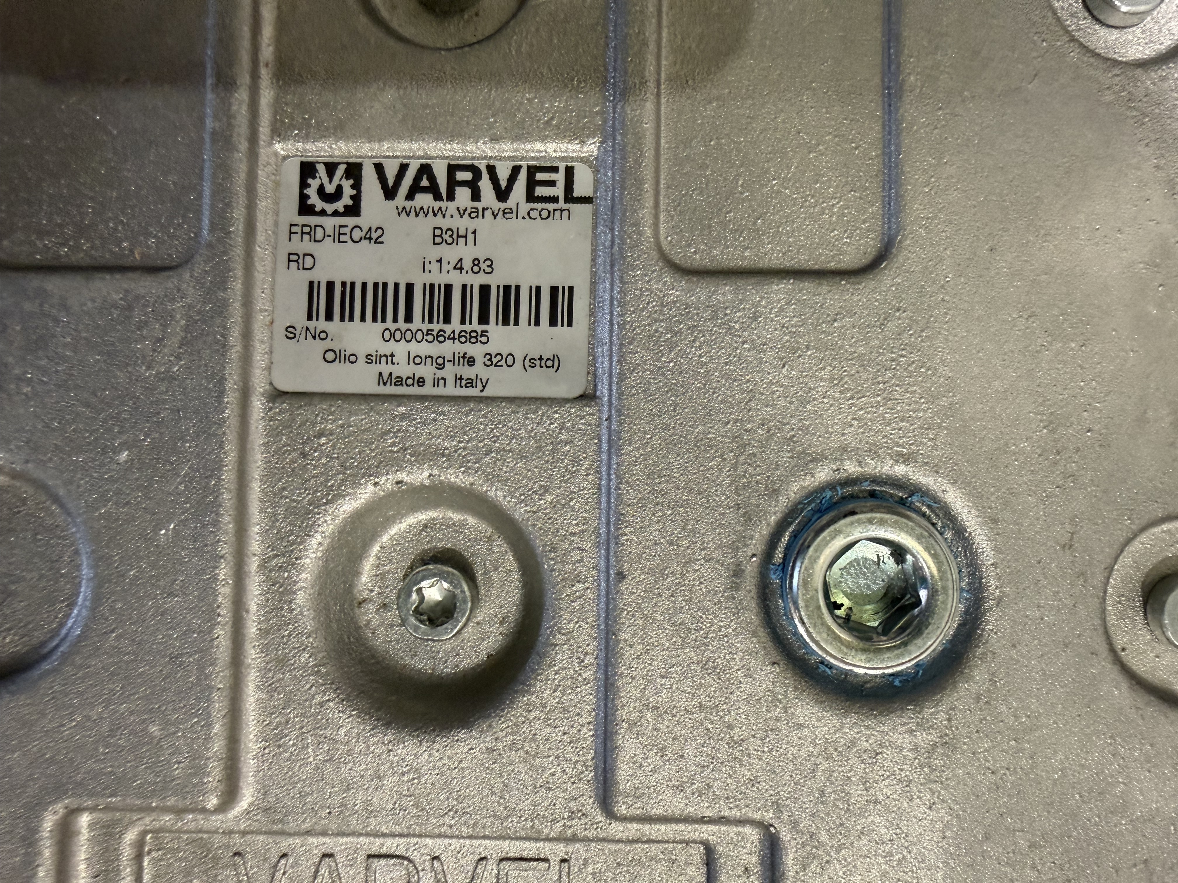 Various Varvel Gearboxes to be used with motors for drying belts