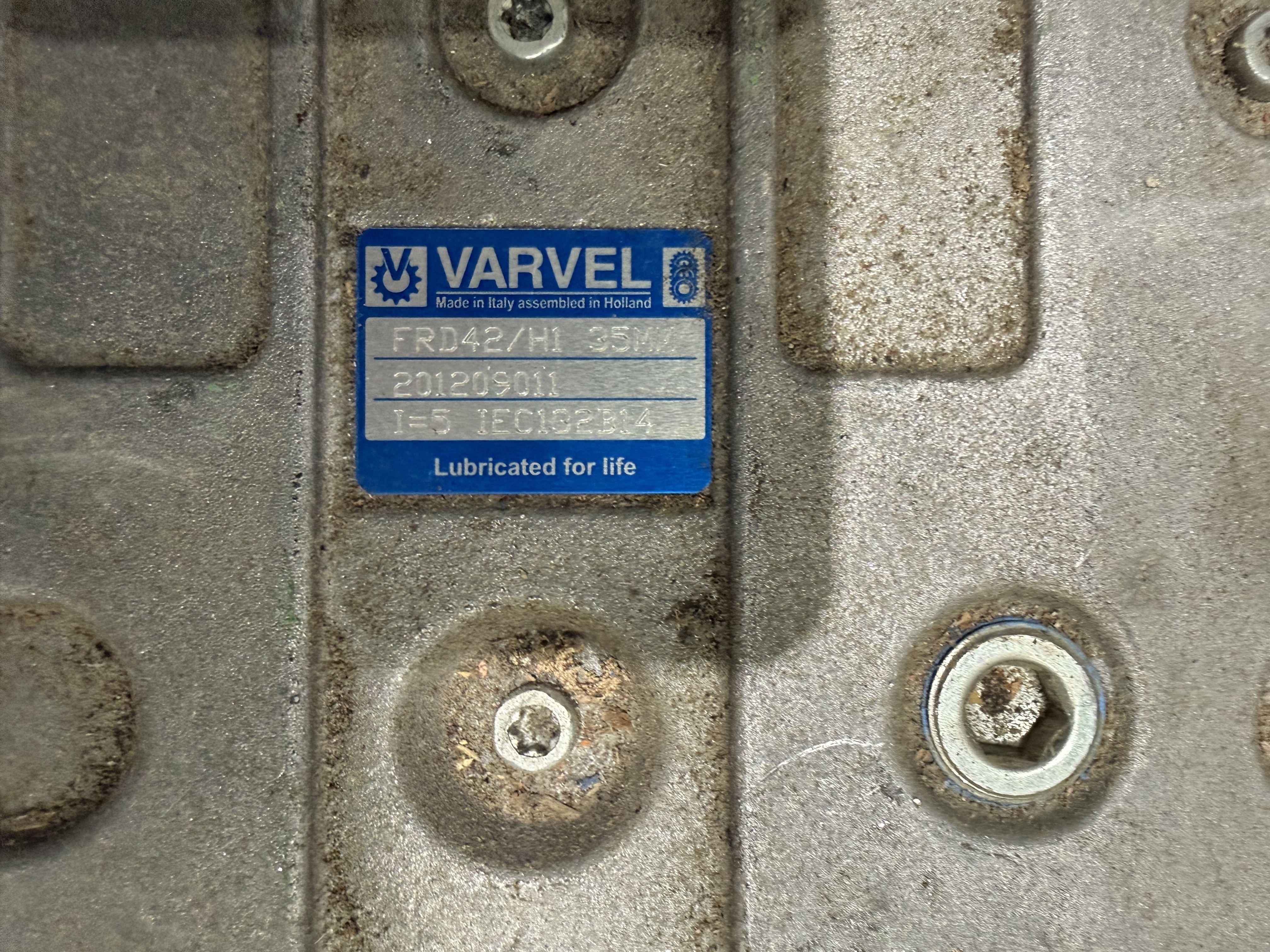 Various Varvel Gearboxes to be used with motors for drying belts