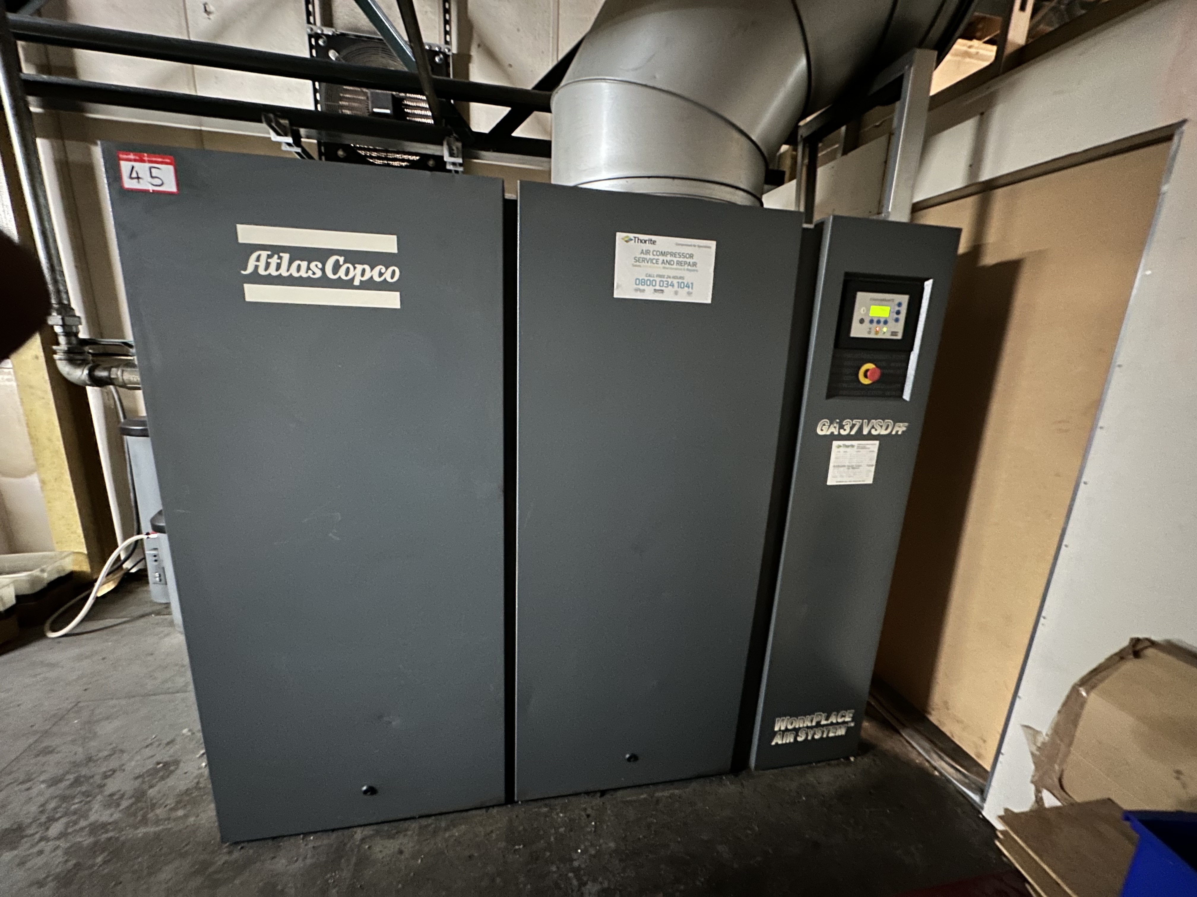 Atlas Copco GA37VSD Rotary Screw Air Compressor (2008)