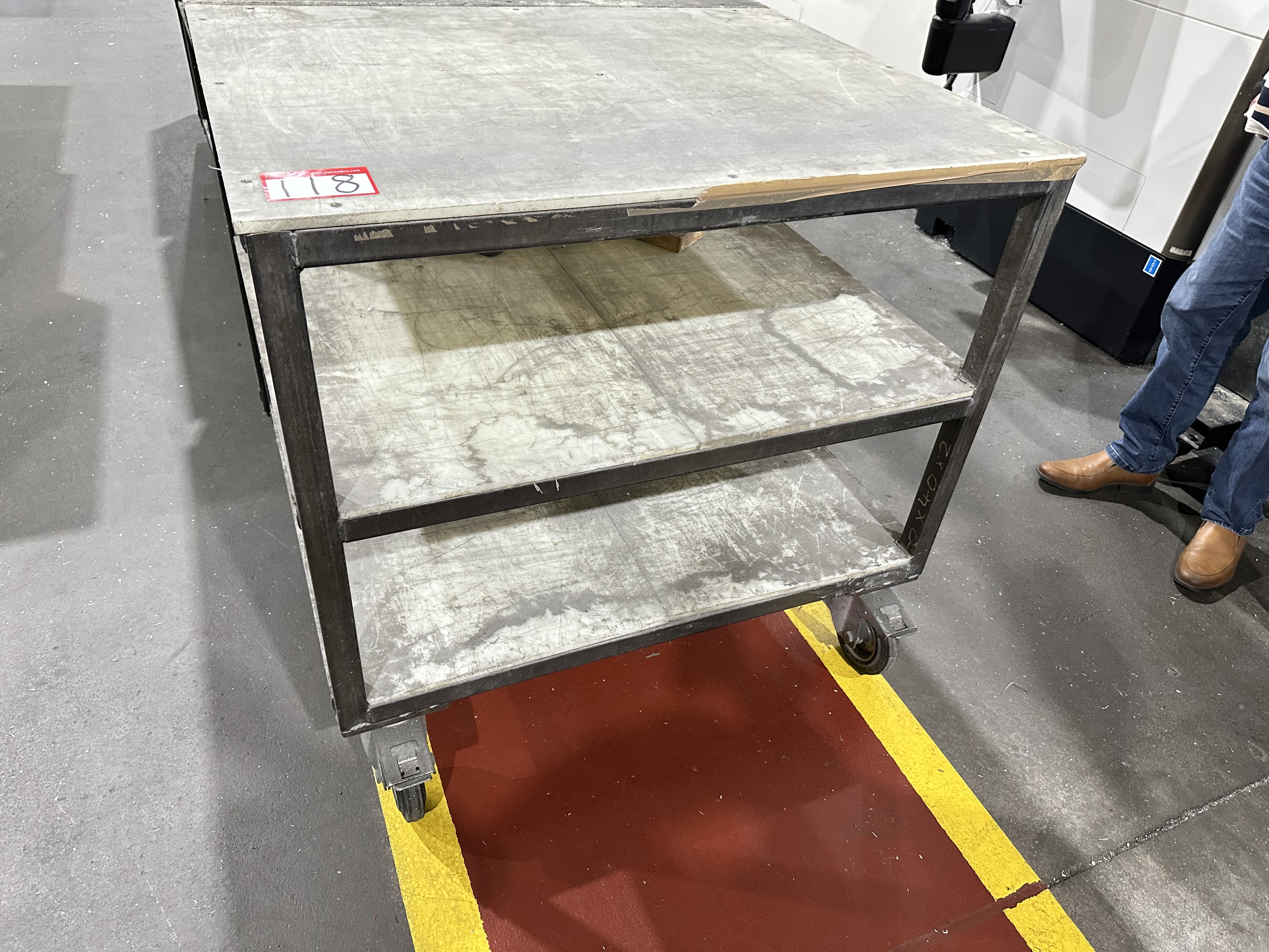 Nylon Topped 2 Shelf Mobile Trolleys (Qty 4), Size 1100 x 800 x 950mm
