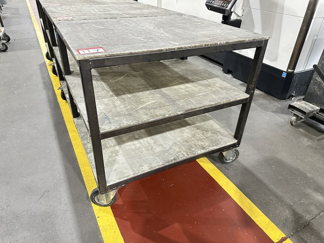 Nylon Topped 2 Shelf Mobile Trolleys (Qty 4), Size 1100 x 800 x 950mm