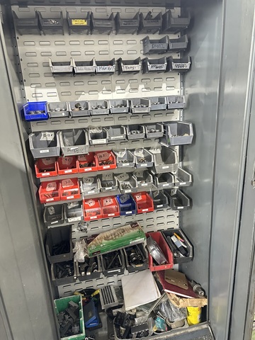 Various ER Collets, Drills & Cutters in 2 Door Cabinet Includes 6 Drawer Tool Cabinet