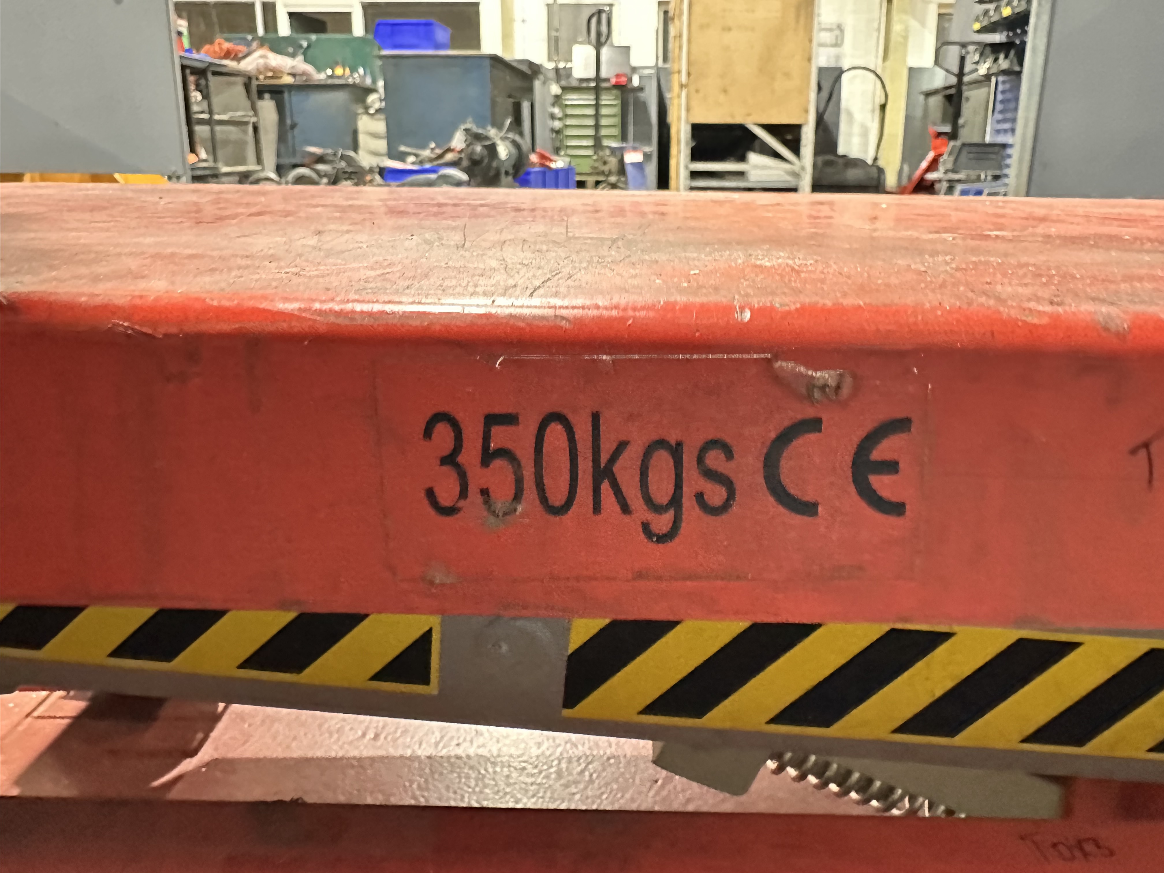 Warrior Scissor Lift Table Trolley, Bed Size 900 x 500mm, Lift Height 1300mm, SWL 350kg