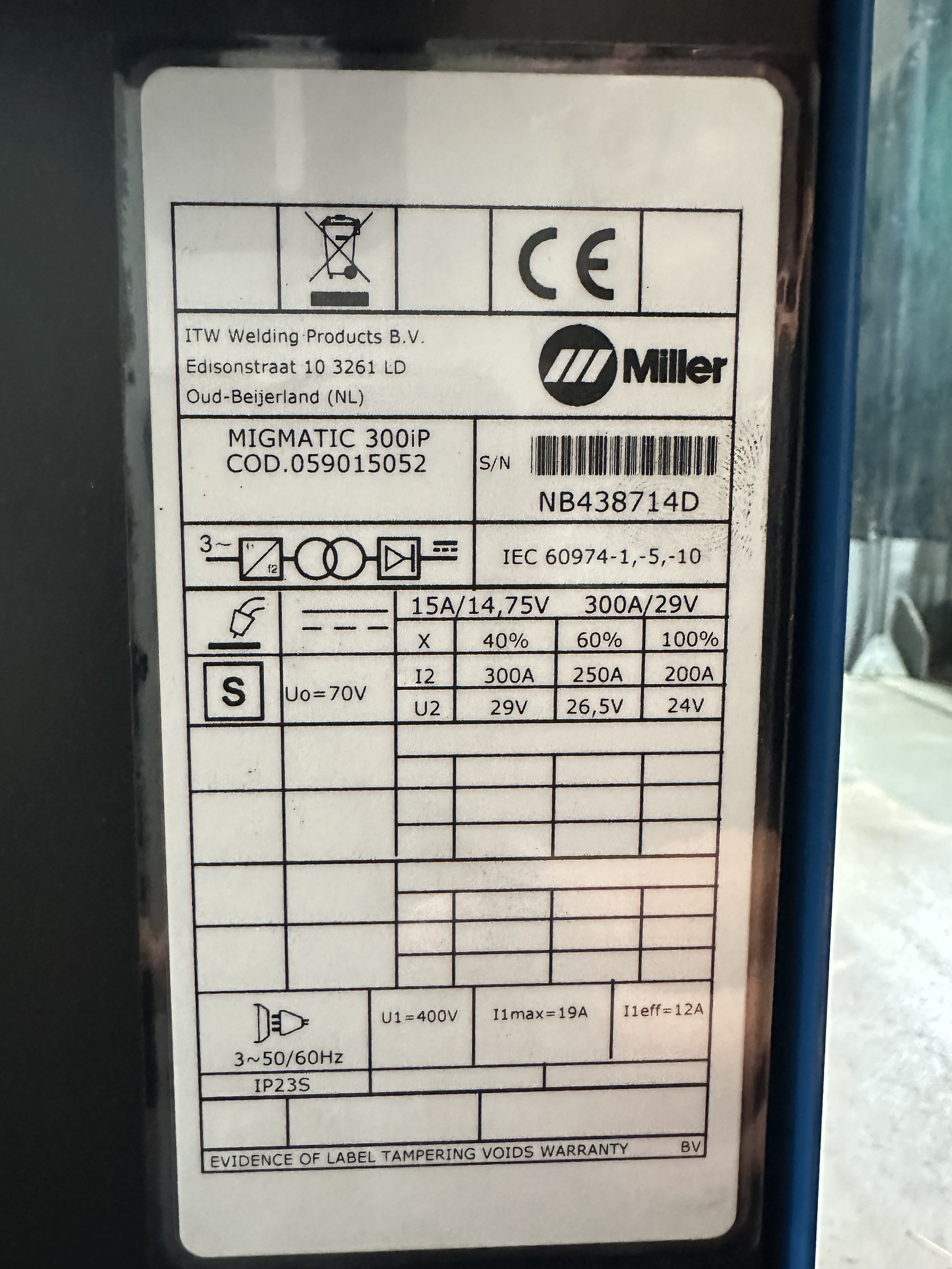 Millar Migmatic 300ip Mig Welder