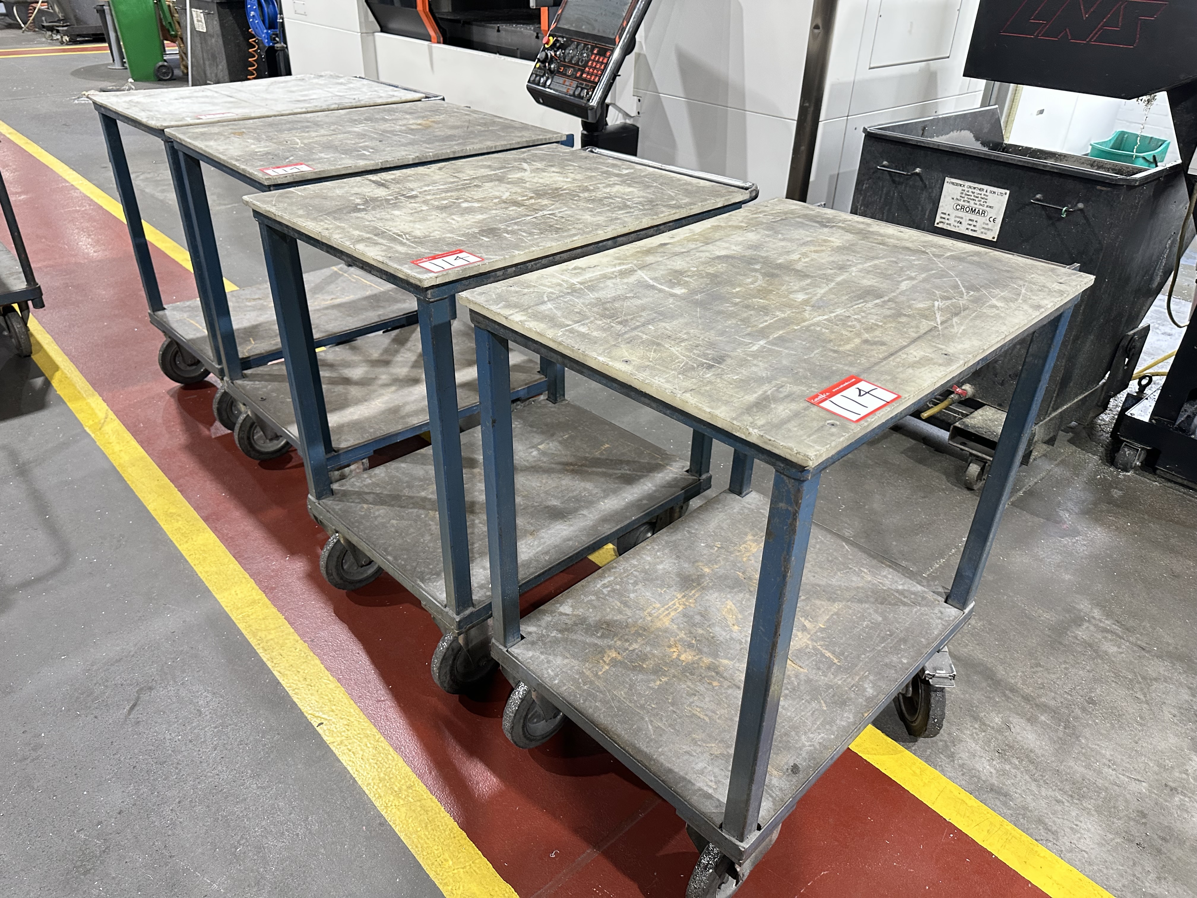 Nylon Topped Mobile Workstation (Qty 4), Size 830 x 630 x 1000mm