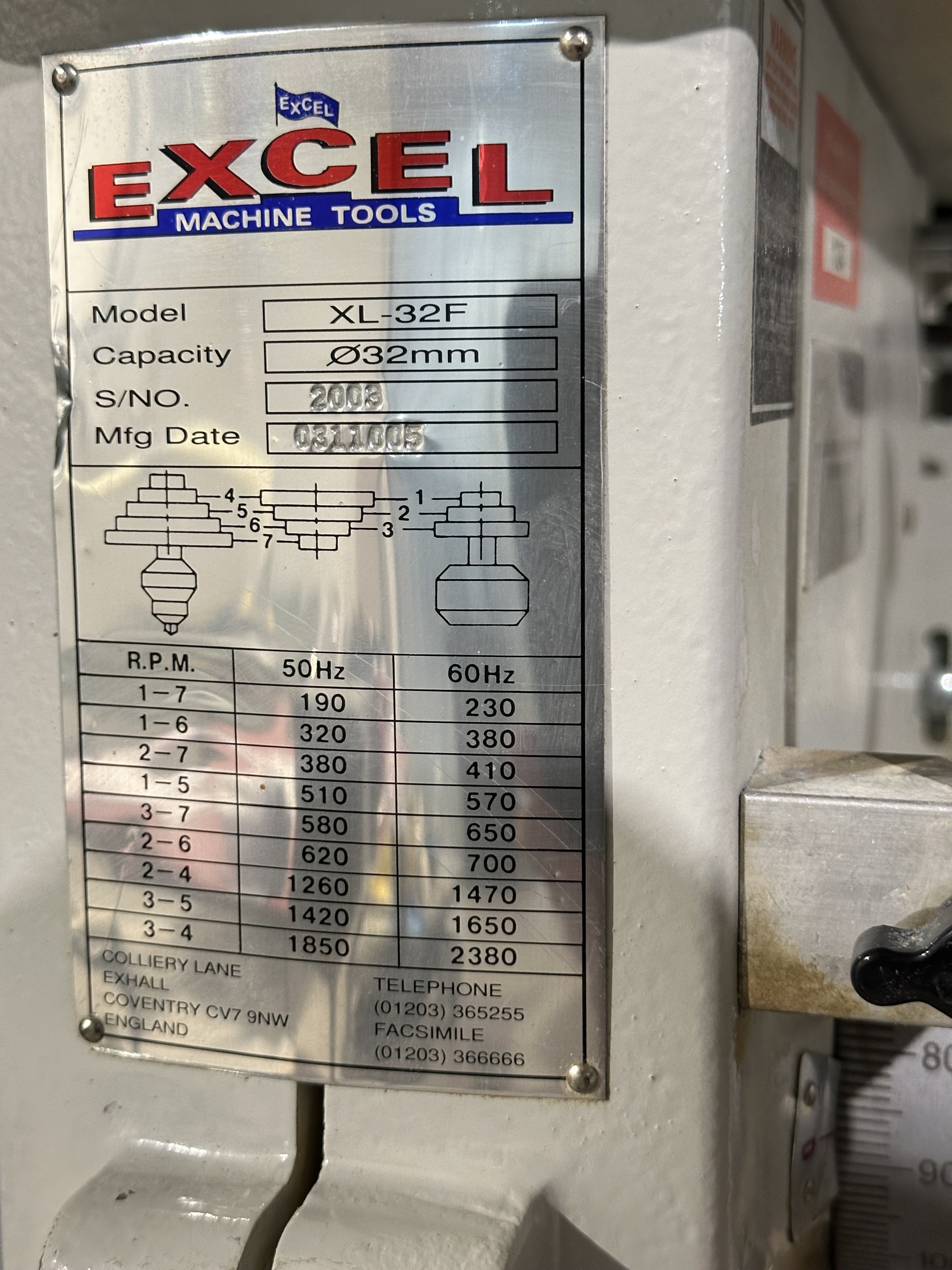 Excel XL-32F Pillar Drill (2003)