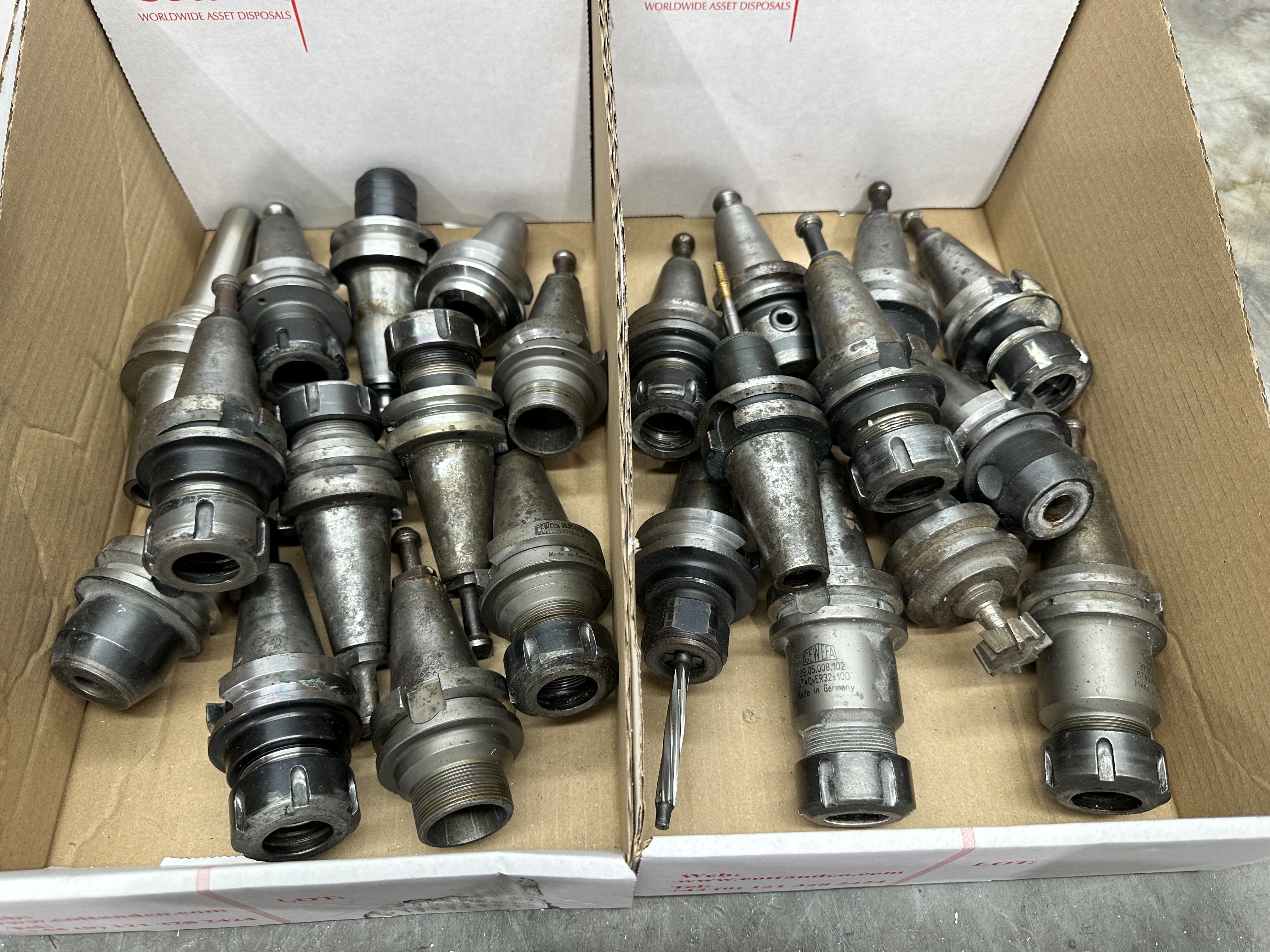 BT40 Spindle Tool Holders with Various Cutter Holding Ends
