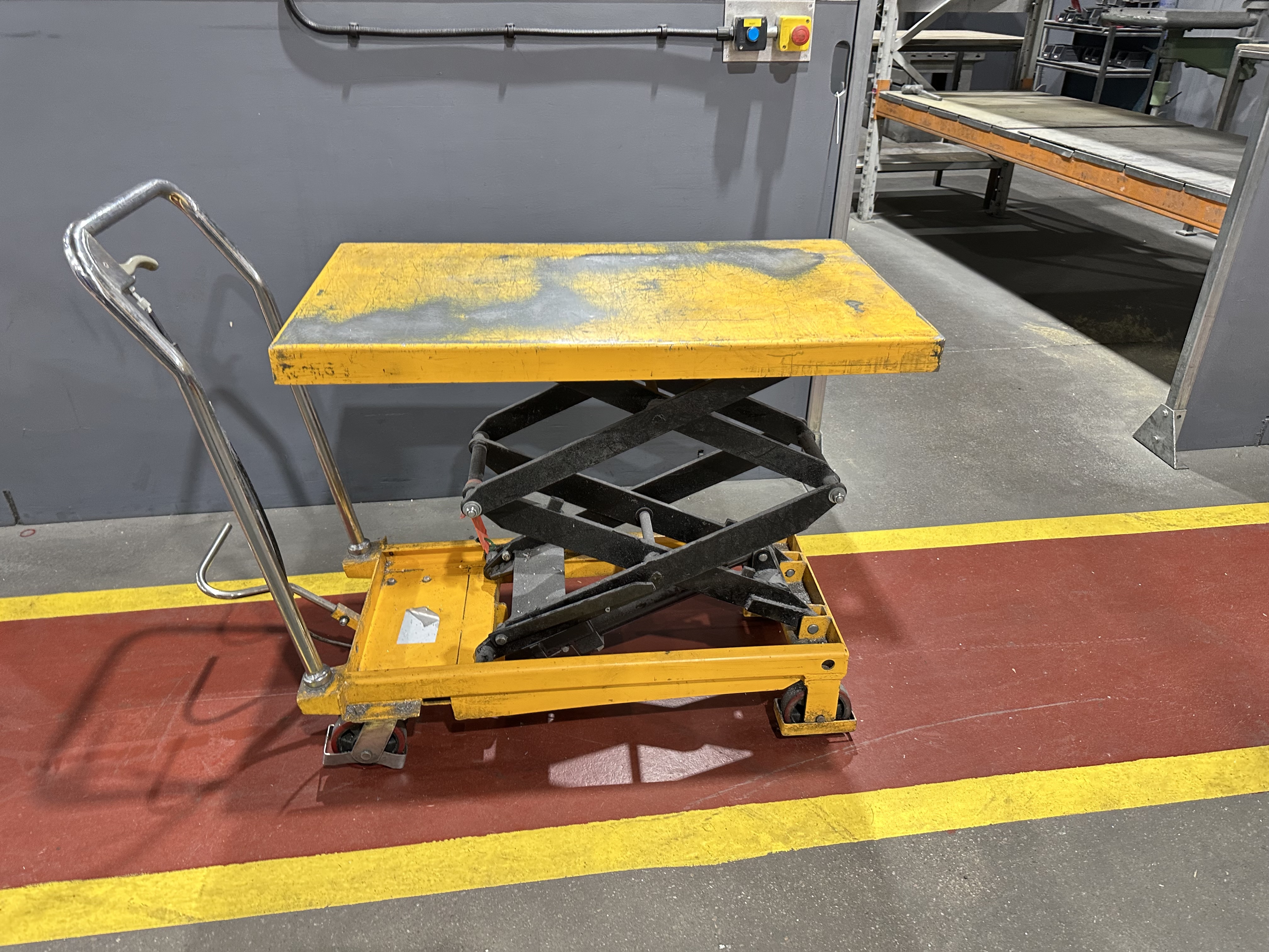 Warrior Scissor Lift Table Trolley, Bed Size 900 x 500mm, Lift Height 1300mm, SWL 350kg