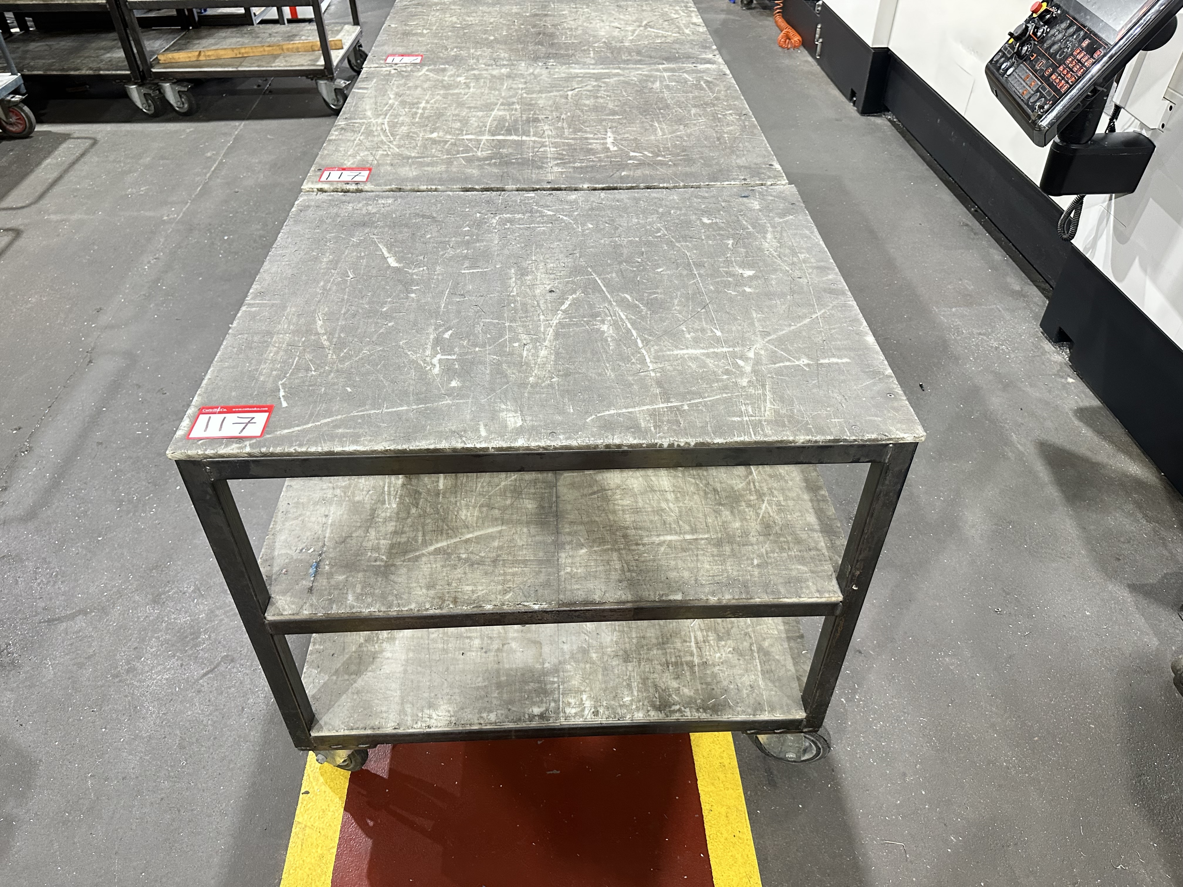 Nylon Topped 2 Shelf Mobile Trolleys (Qty 4), Size 1100 x 800 x 950mm