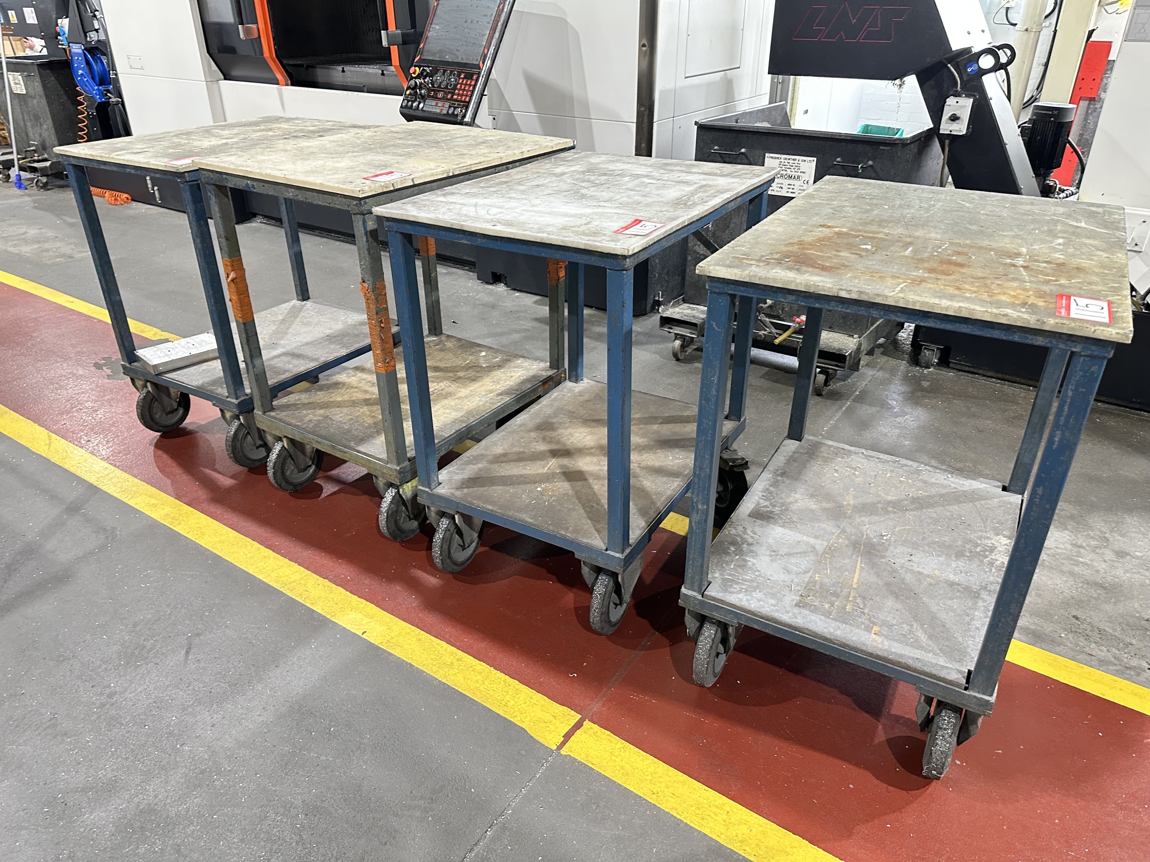 Nylon Topped Mobile Workstation (Qty 4), Size 830 x 630 x 1000mm