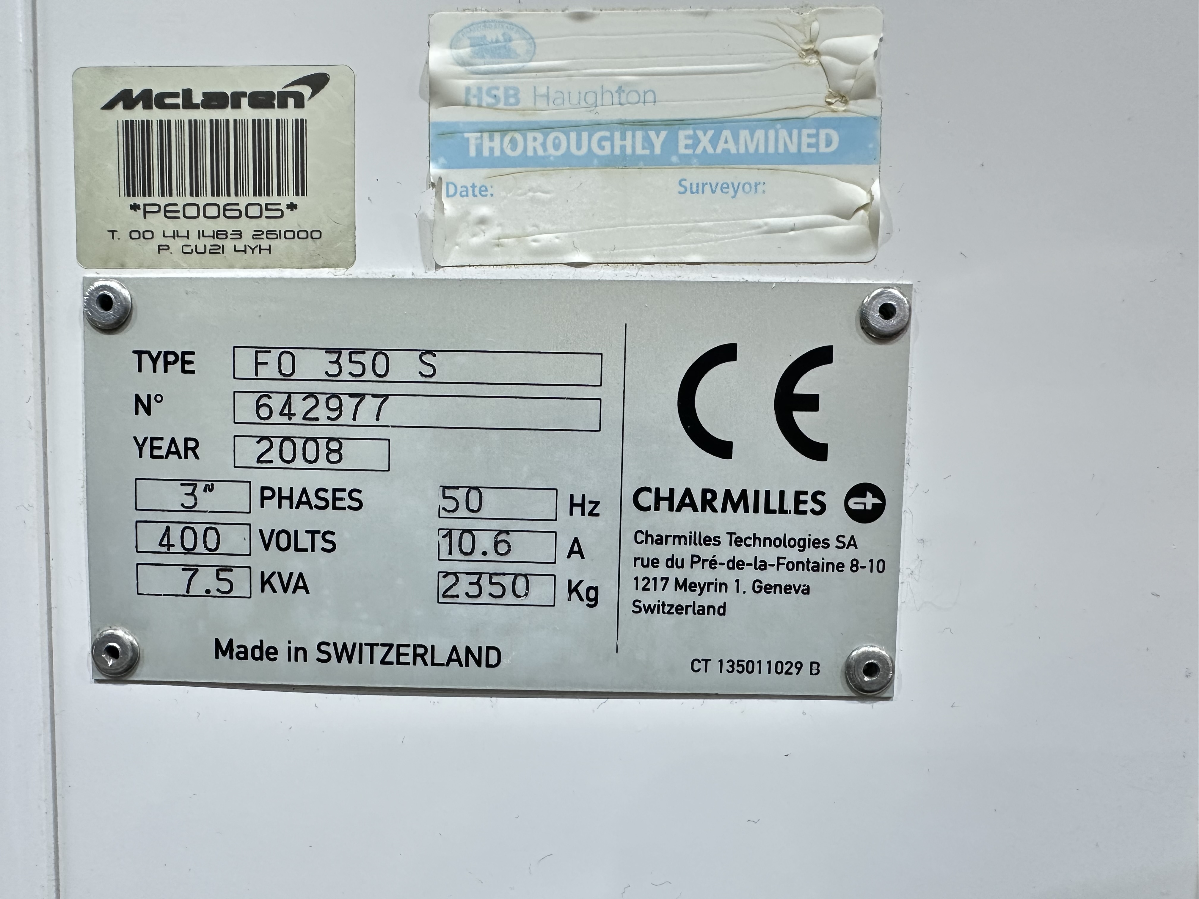 Charmilles FO 350 S Die-Sink Electro-Discharge Machine. (2008)