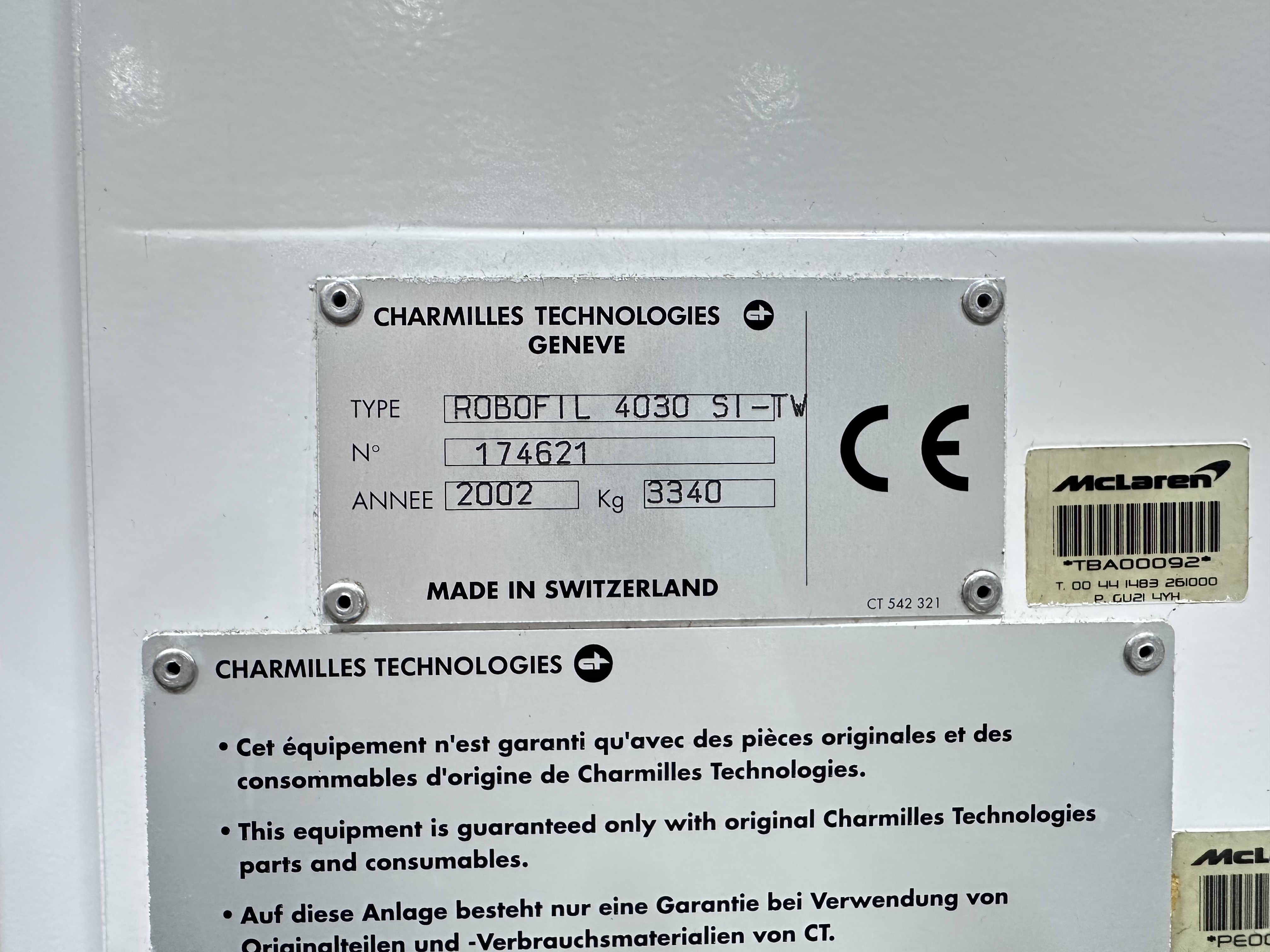 Charmilles Robofil 4030 SI-TW Wire-Cut Electro-Discharge Machine. (2002)