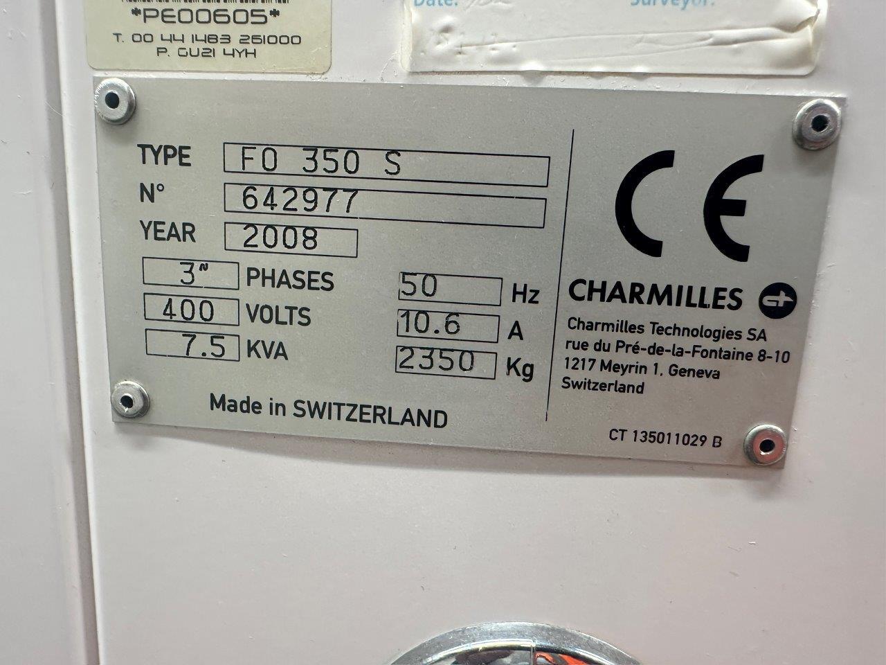 Charmilles FO 350 S Die-Sink Electro-Discharge Machine. (2008)