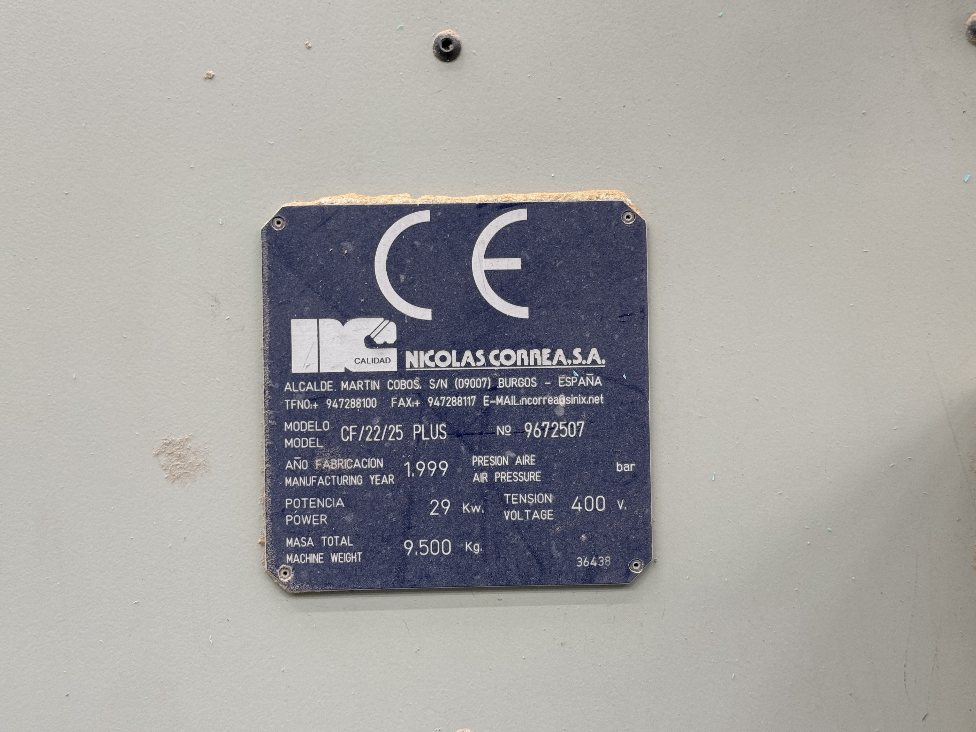 Correa CF22/25 Plus CNC Bed Mill. (1999)