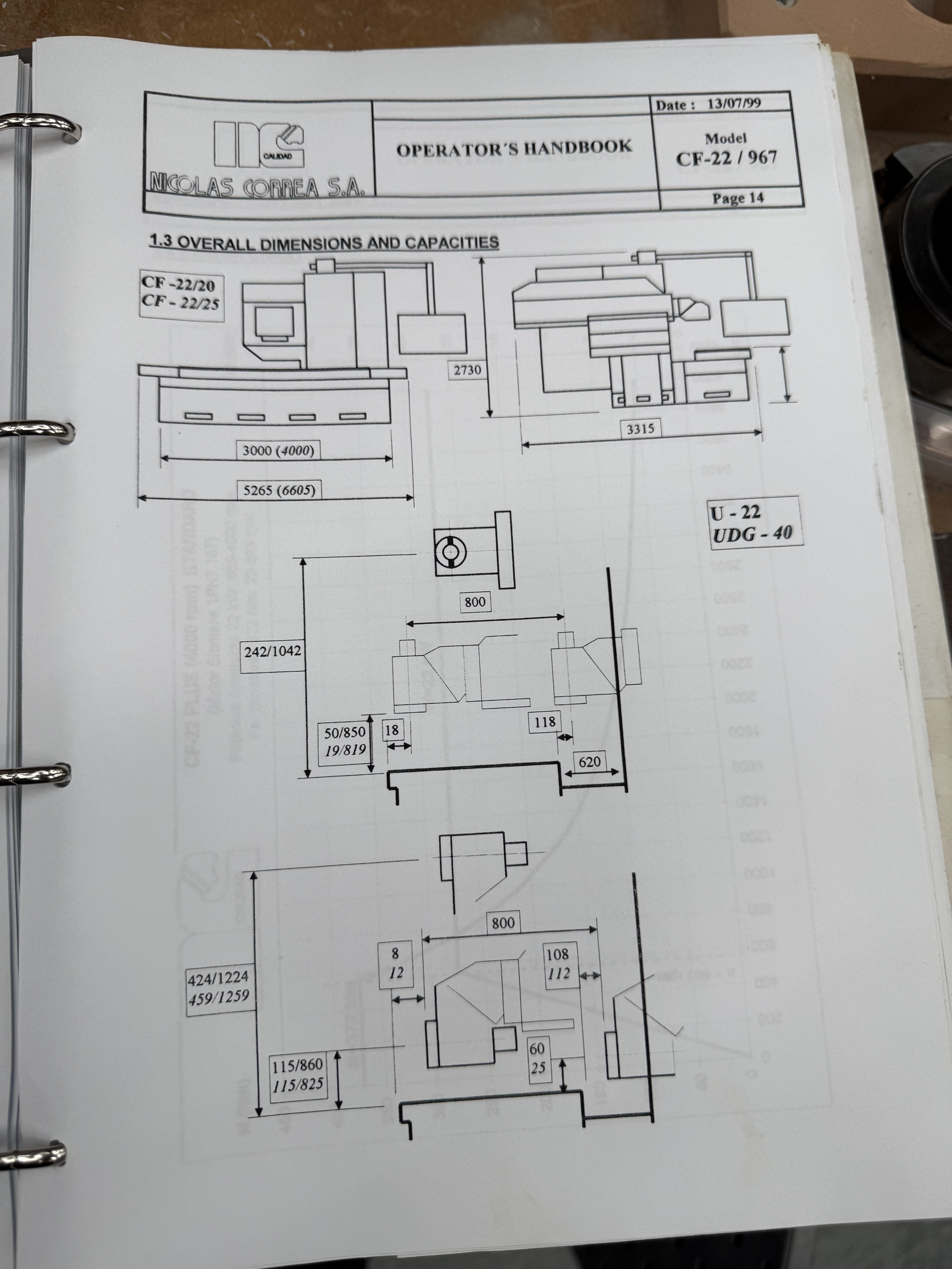 Correa CF22/25 Plus CNC Bed Mill. (1999)