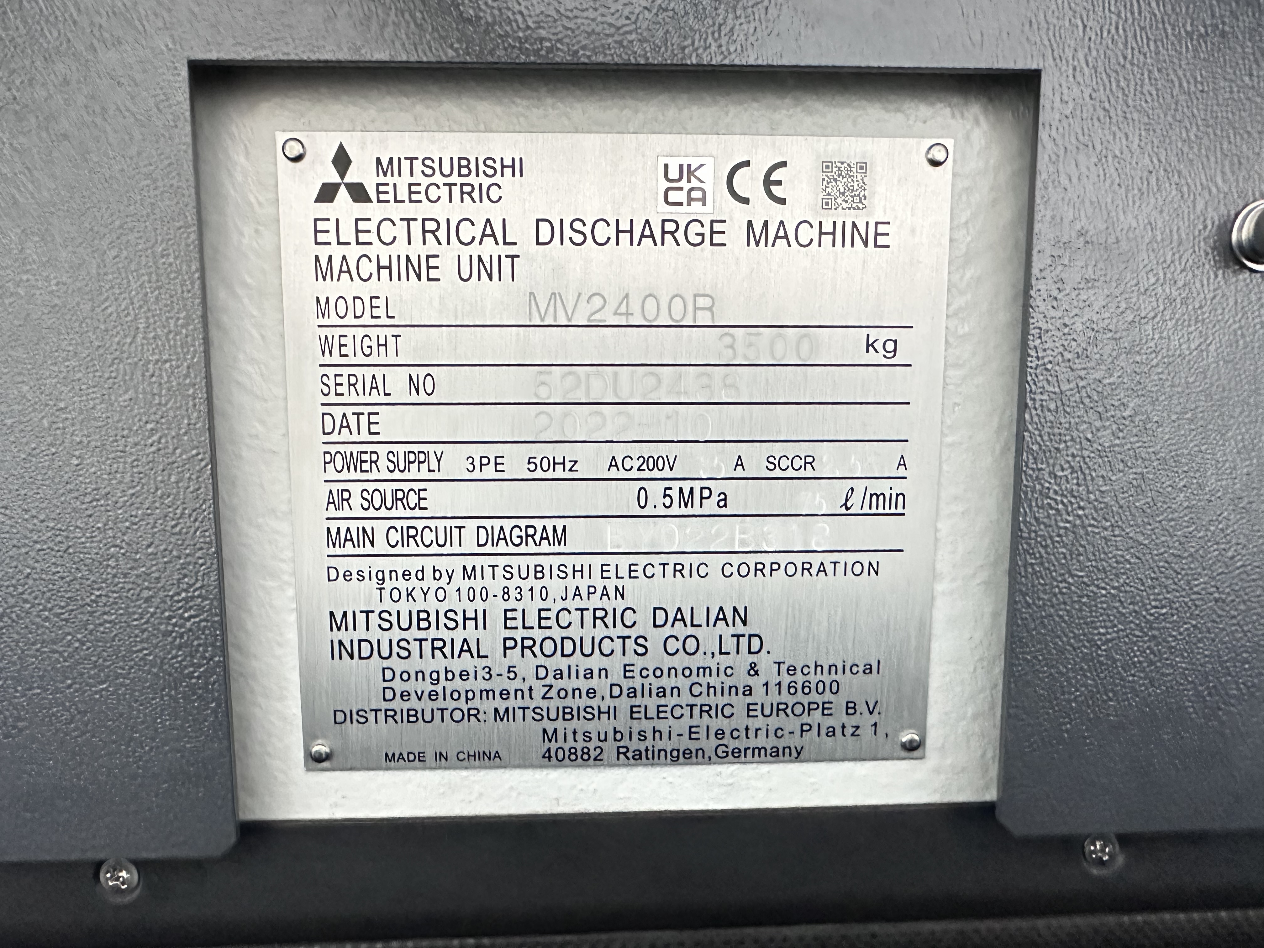 Mitsubishi MV2400R High-Precision Wire Electro-Discharge Machine. (2022)