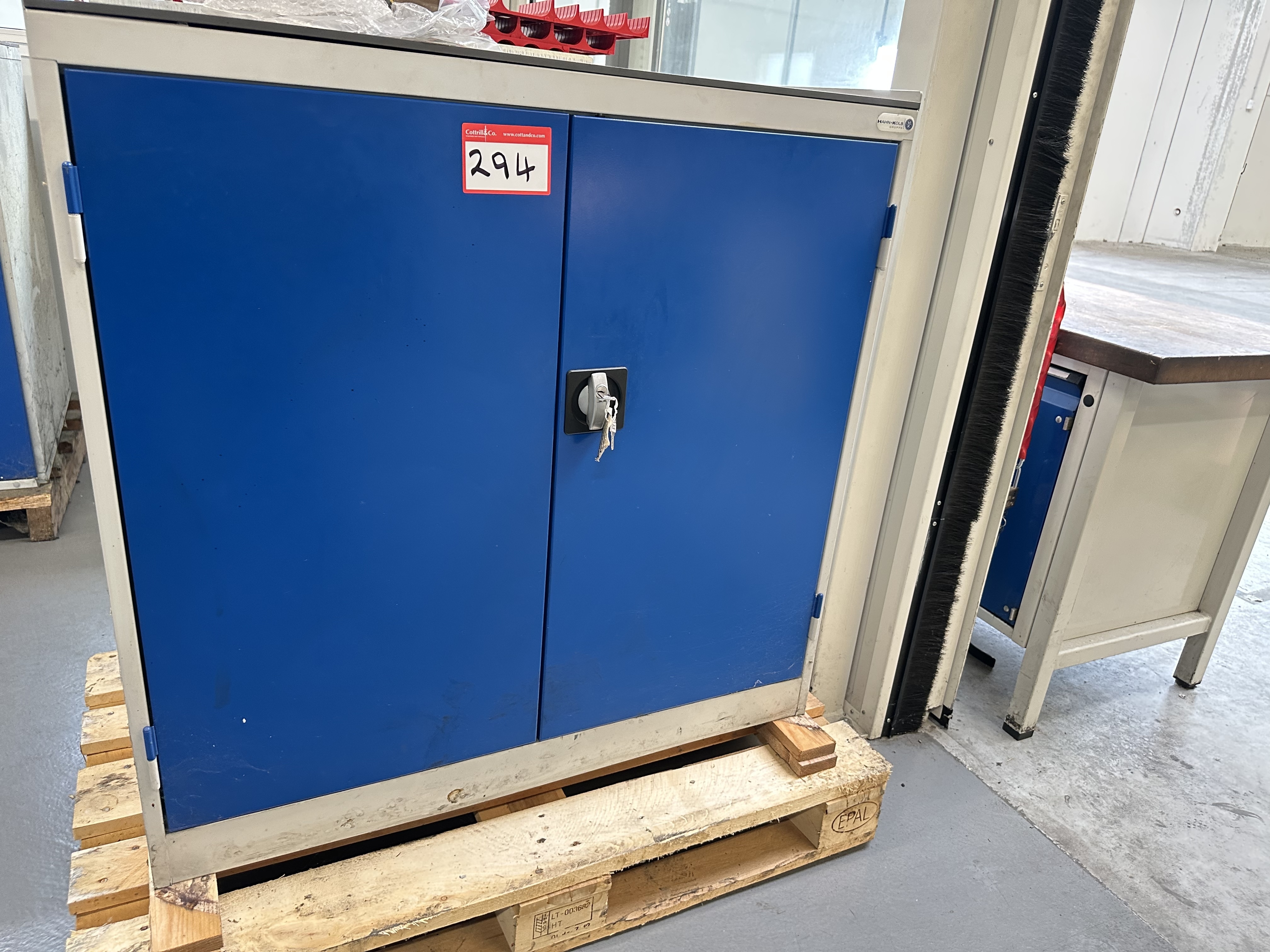 Hahn & Kolb 2 Door Cabinet, Size 1025 x 830 x 1040mm High Including Key