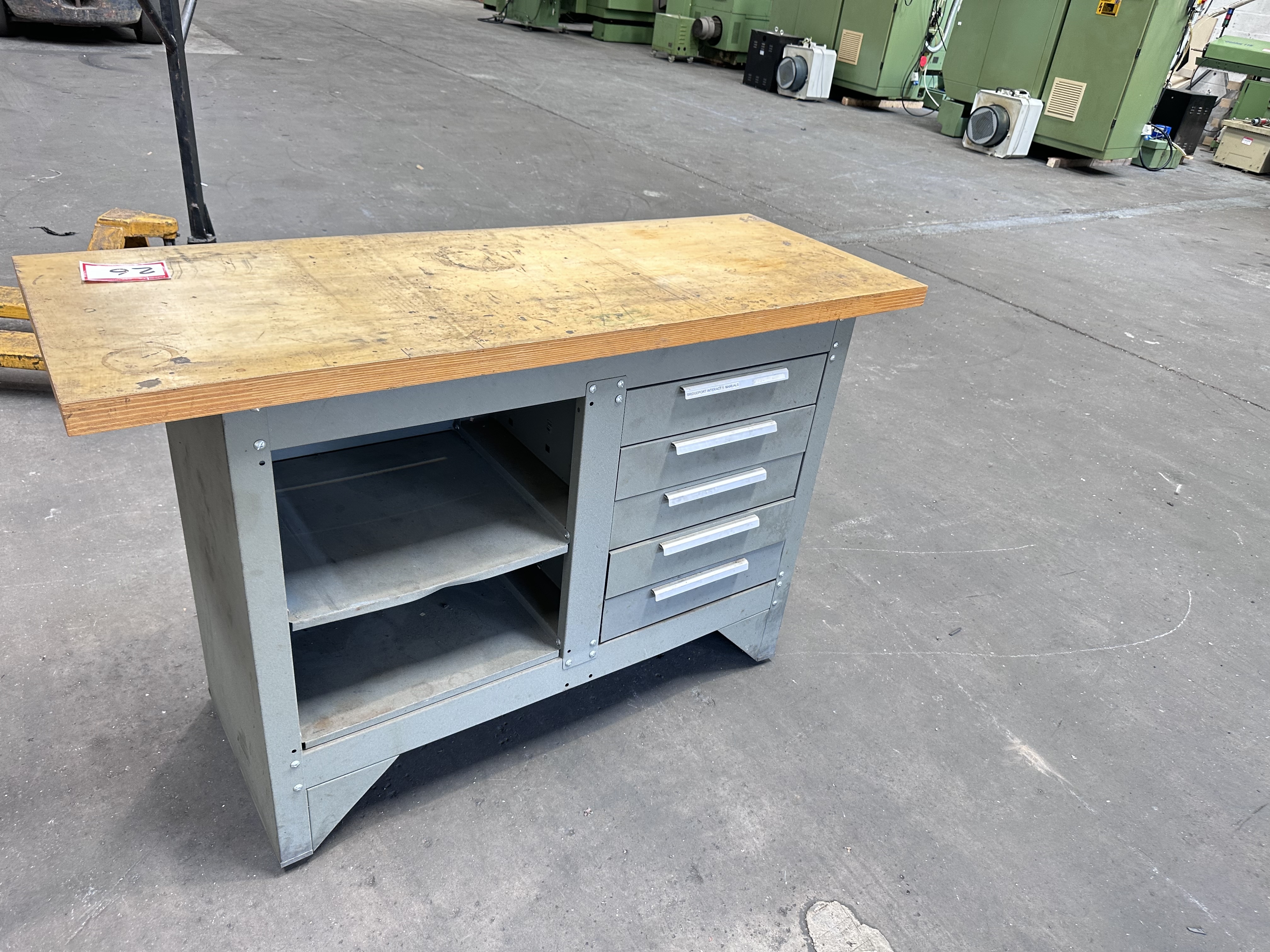 Wooden Top Work Bench 5 Drawer Cabinet 1370 x 510 x 870 