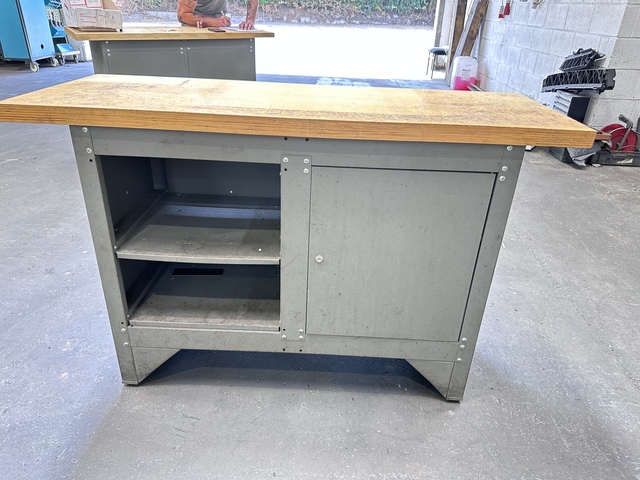 Wooden Top Work Bench Single Door Cabinet 1370 x 510 x 870 
